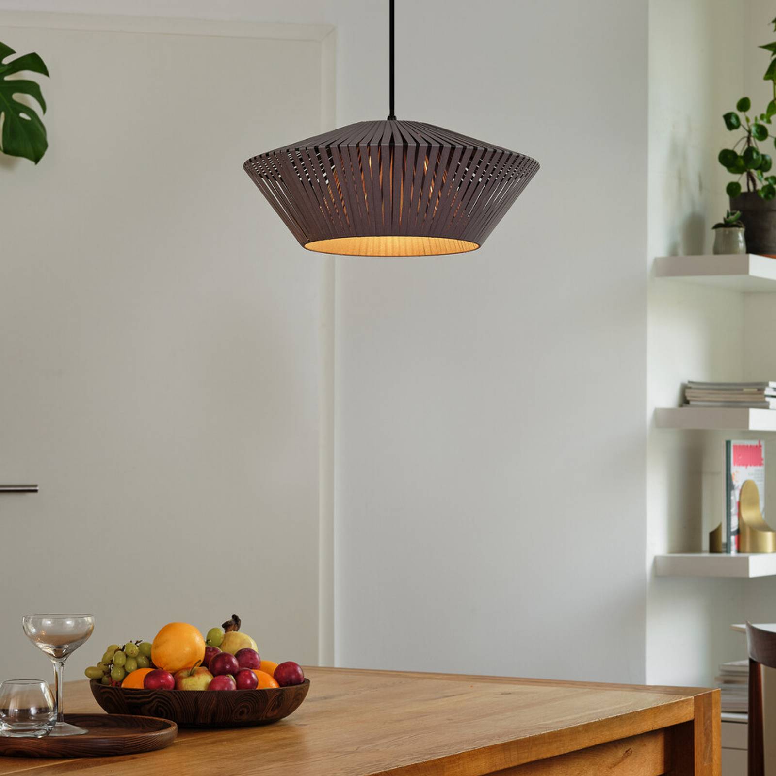 OSRAM Hängelampe Decor Stripes Ø 40,5 cm, grau, Textil, E27 günstig online kaufen