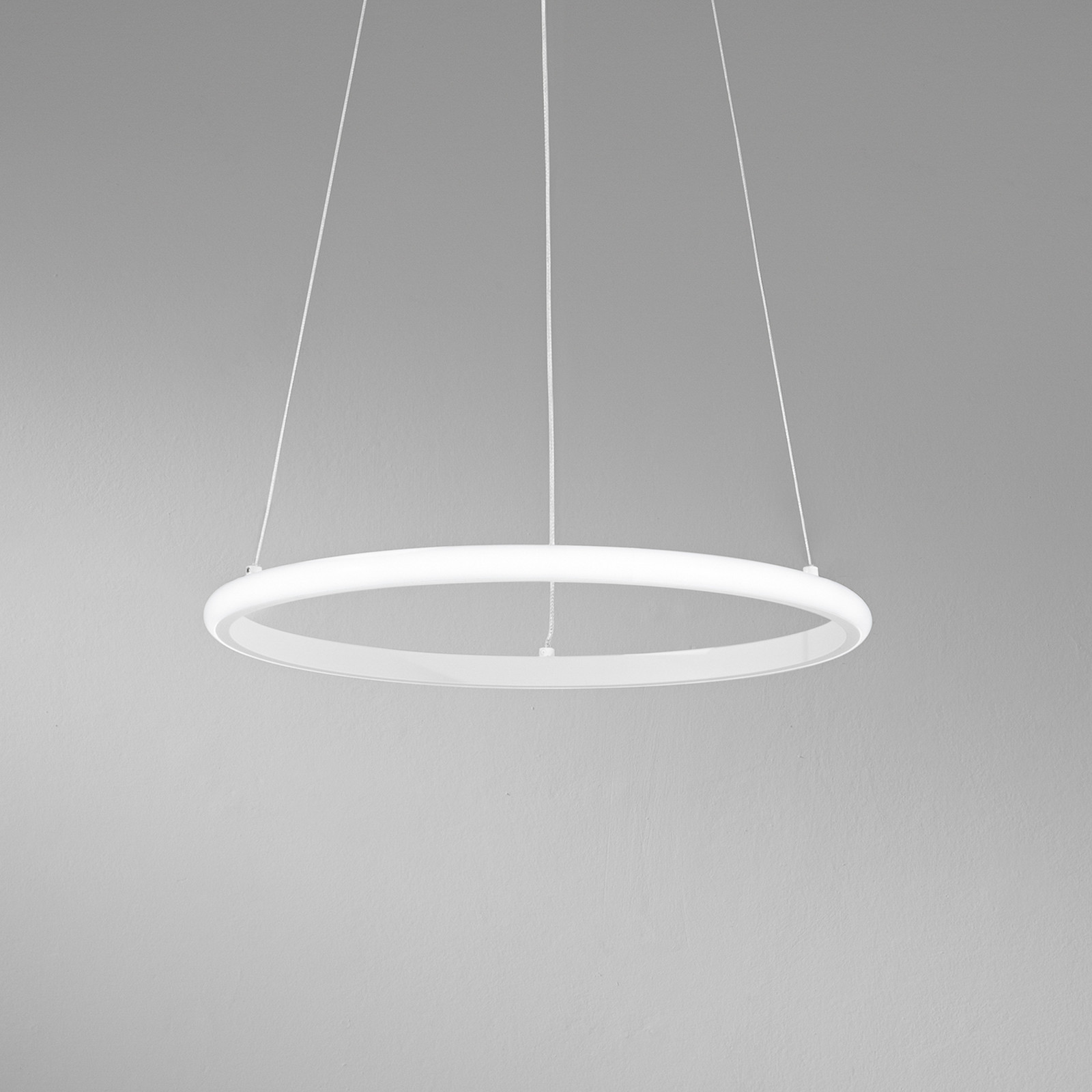 Luce Ambiente Design Lampă suspendată LED Axis Ø 40 cm alb metal CCT - Camera de zi / sufragerie