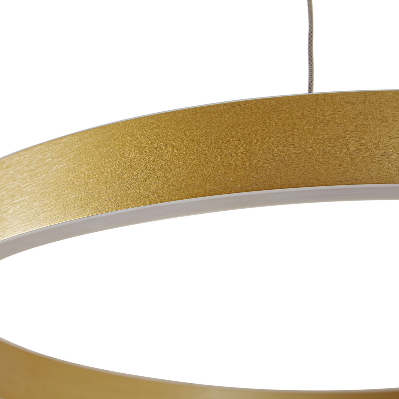 Lucande LED Pendant lamp Yonam, gold, Ø 60 cm