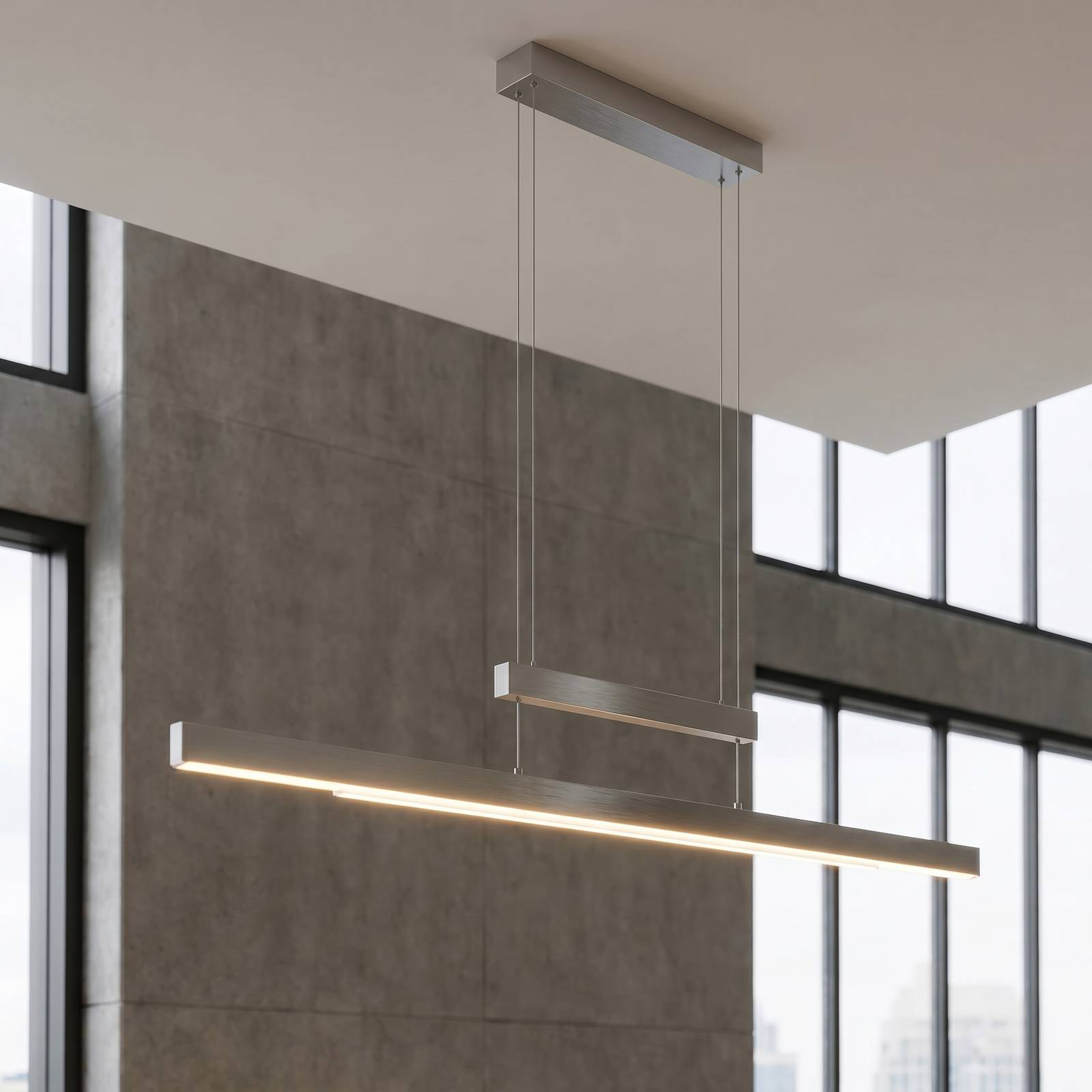 Trio Lighting Suspension LED Trajan, 2 700-5 000 K, nickel mat
