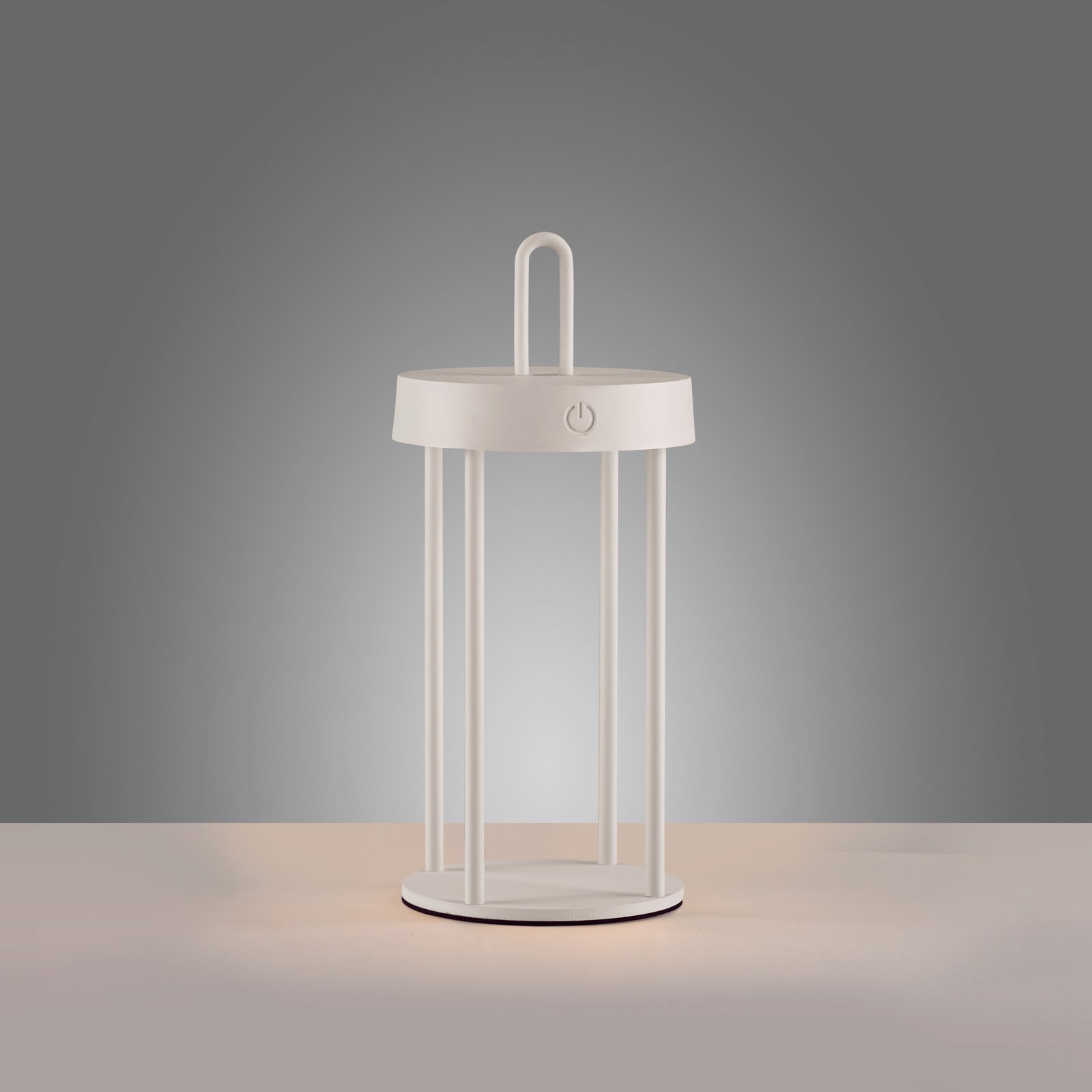 JUST LIGHT. Anselm LED įkraunama stalinė lempa, balta, 28 cm, geležis