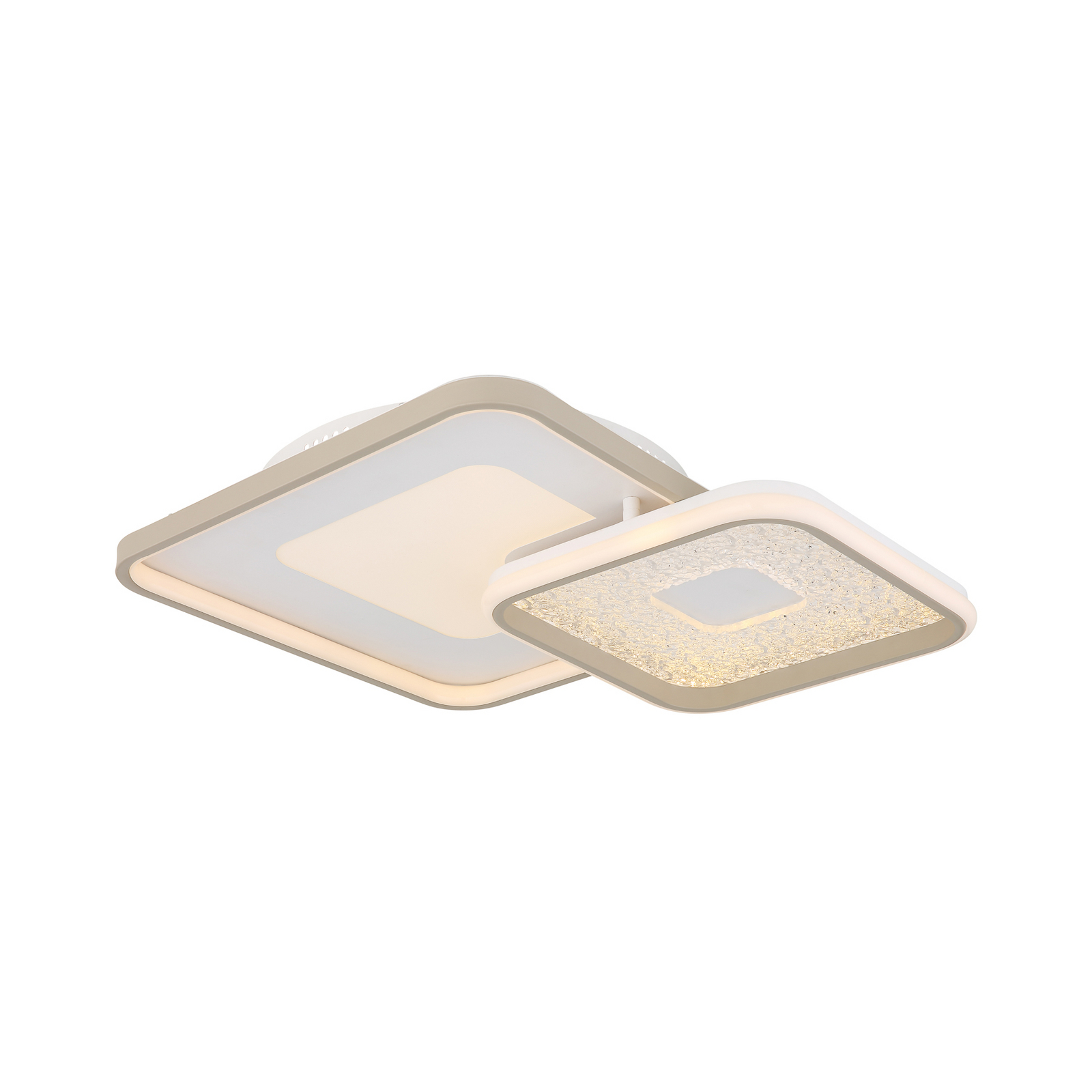 LED plafondlamp Mosaiko, lengte 50 cm, wit/zandkleurig metaal LED plafondlamp Mosaiko, lengte 50 cm, wit/zandkleurig metaal