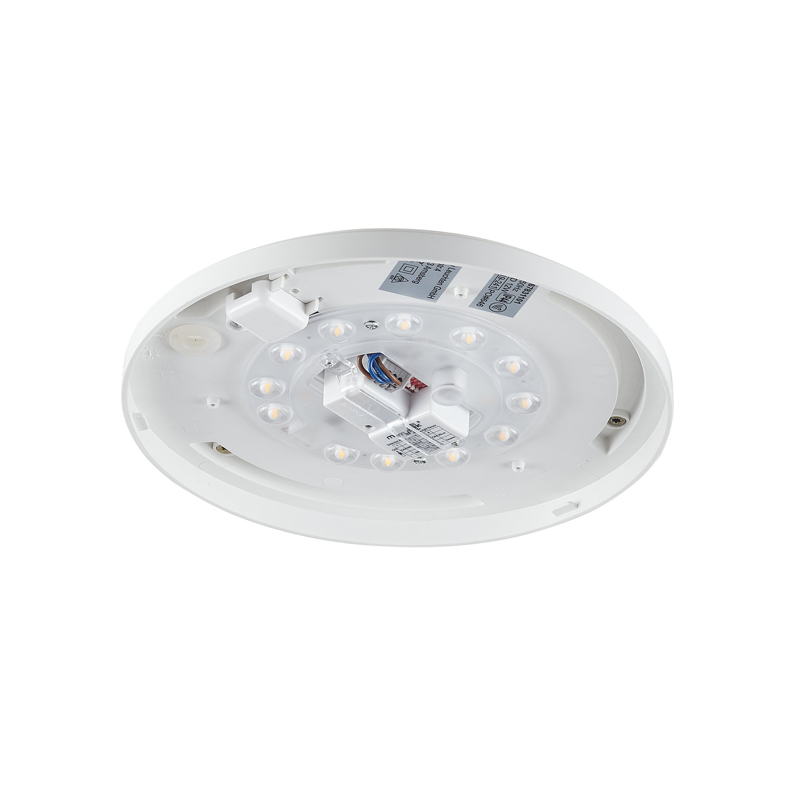Pollux LED ceiling lamp, Ø 27 cm, plastic, motion detector