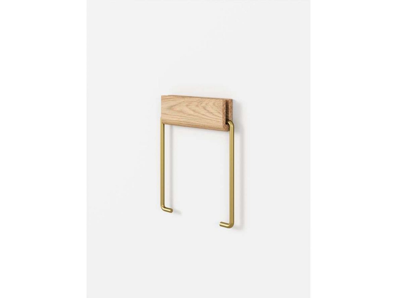 Toilet Roll Holder Oak/Brass - Moebe