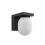 Ovaali buitenwandlamp, IP65, donkergrijs, glas - Lucande