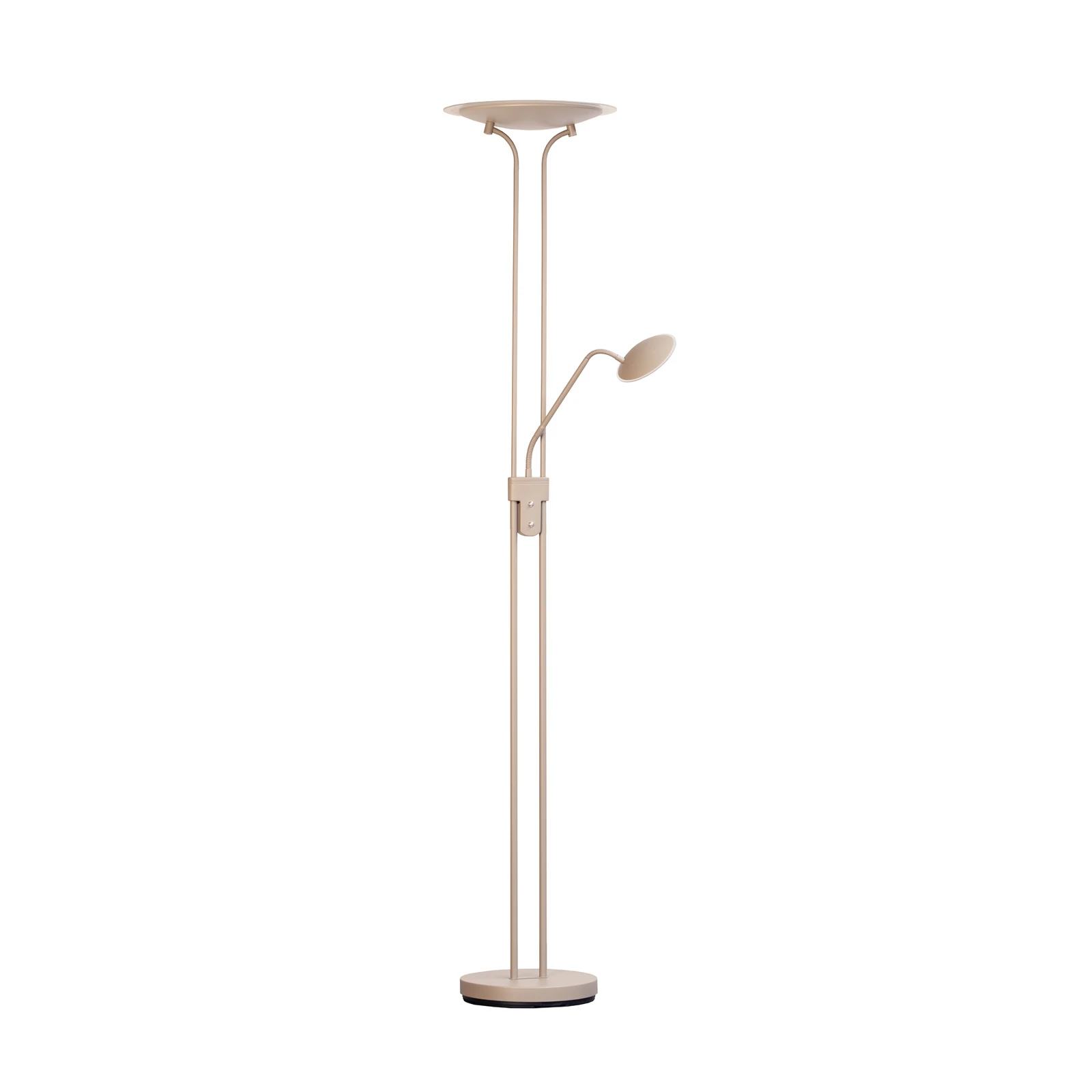 Lampada LED da pavimento Tallri, greige Altezza 180 cm a 2 luci CCT Touchdim