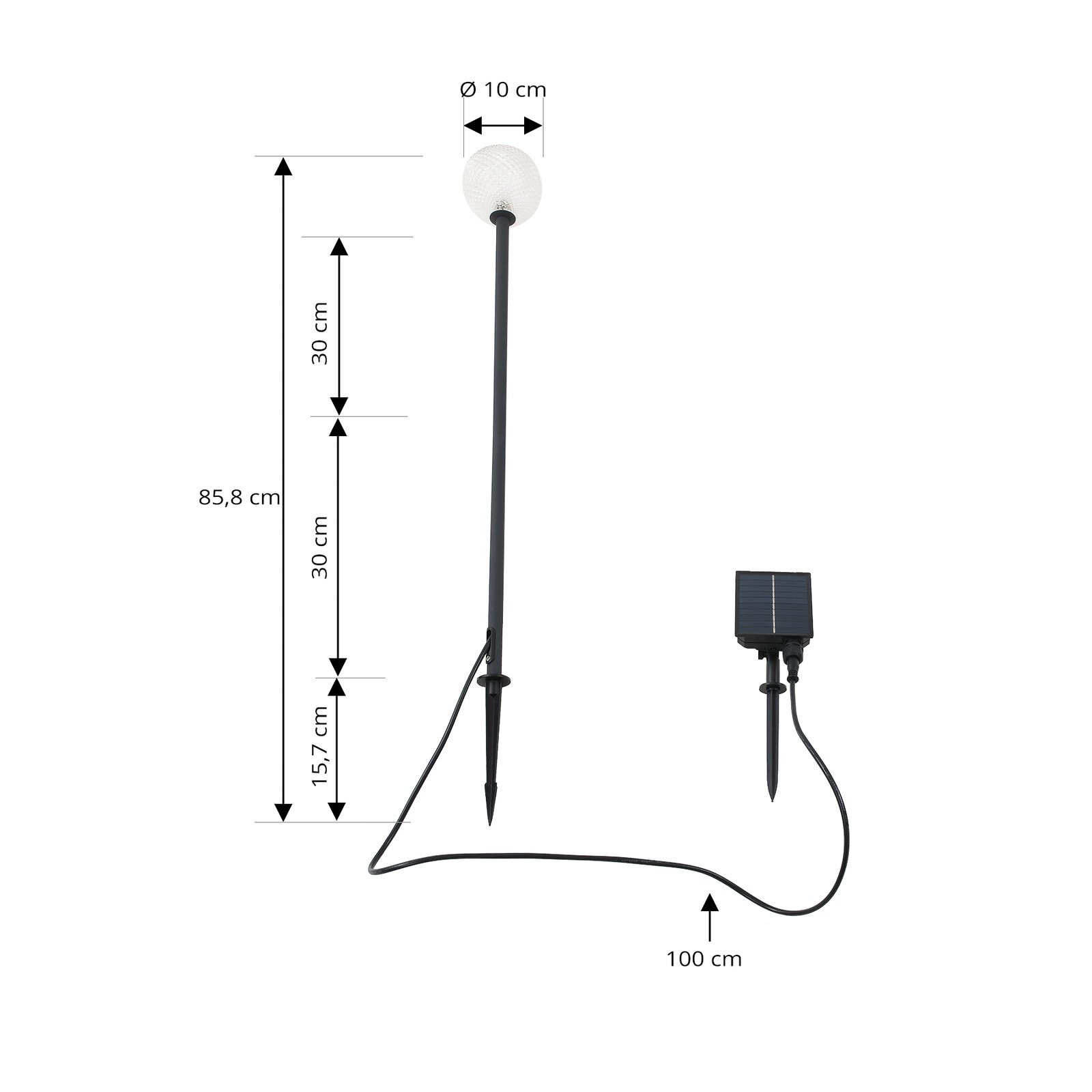 Brindley Lampe à cellule solaire w/Pointes de terre Noir - Lindby