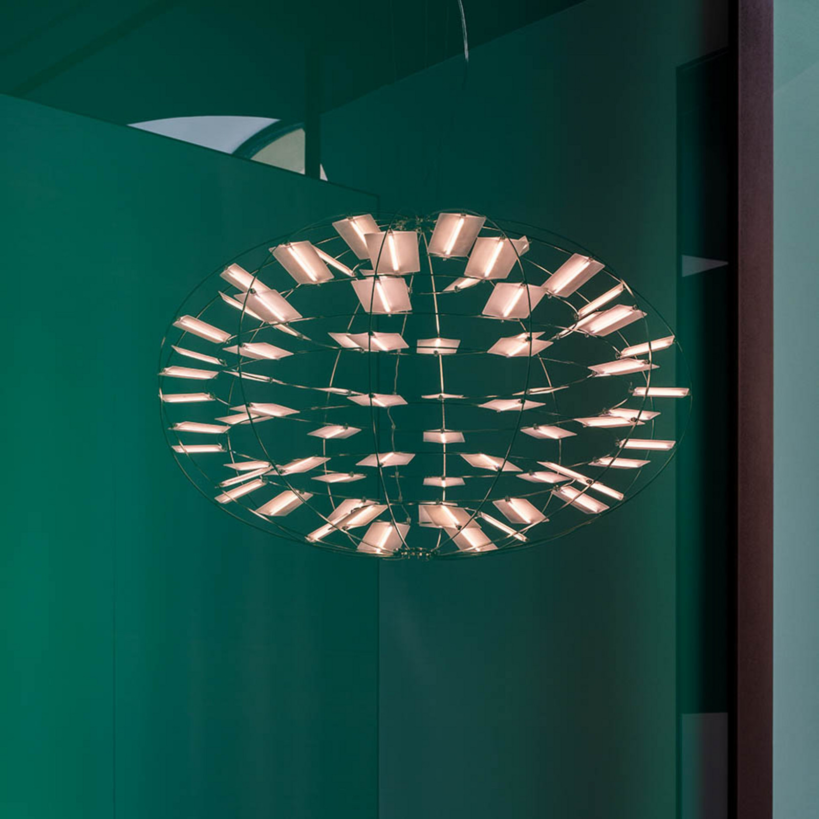 Lampă suspendată Nemo LED Chloris culoare nichel Ø 90 cm - Camera de zi / sufragerie - modern - Aluminiu