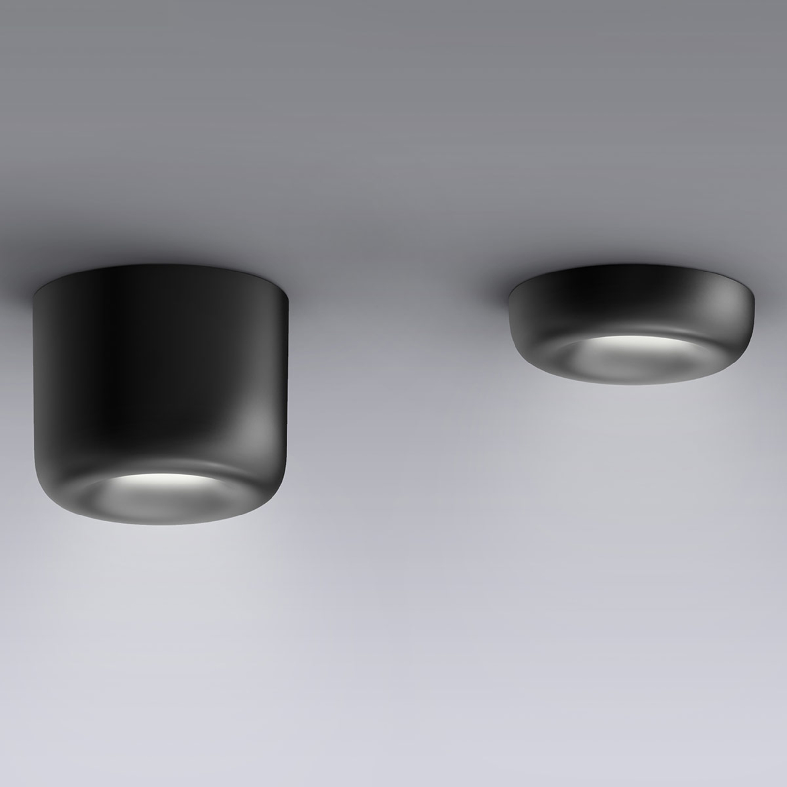 serien.lighting Cavity Ceiling L, negro