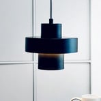 Dyberg Larsen hanging light Stoke, black, Ø 20 cm, metal