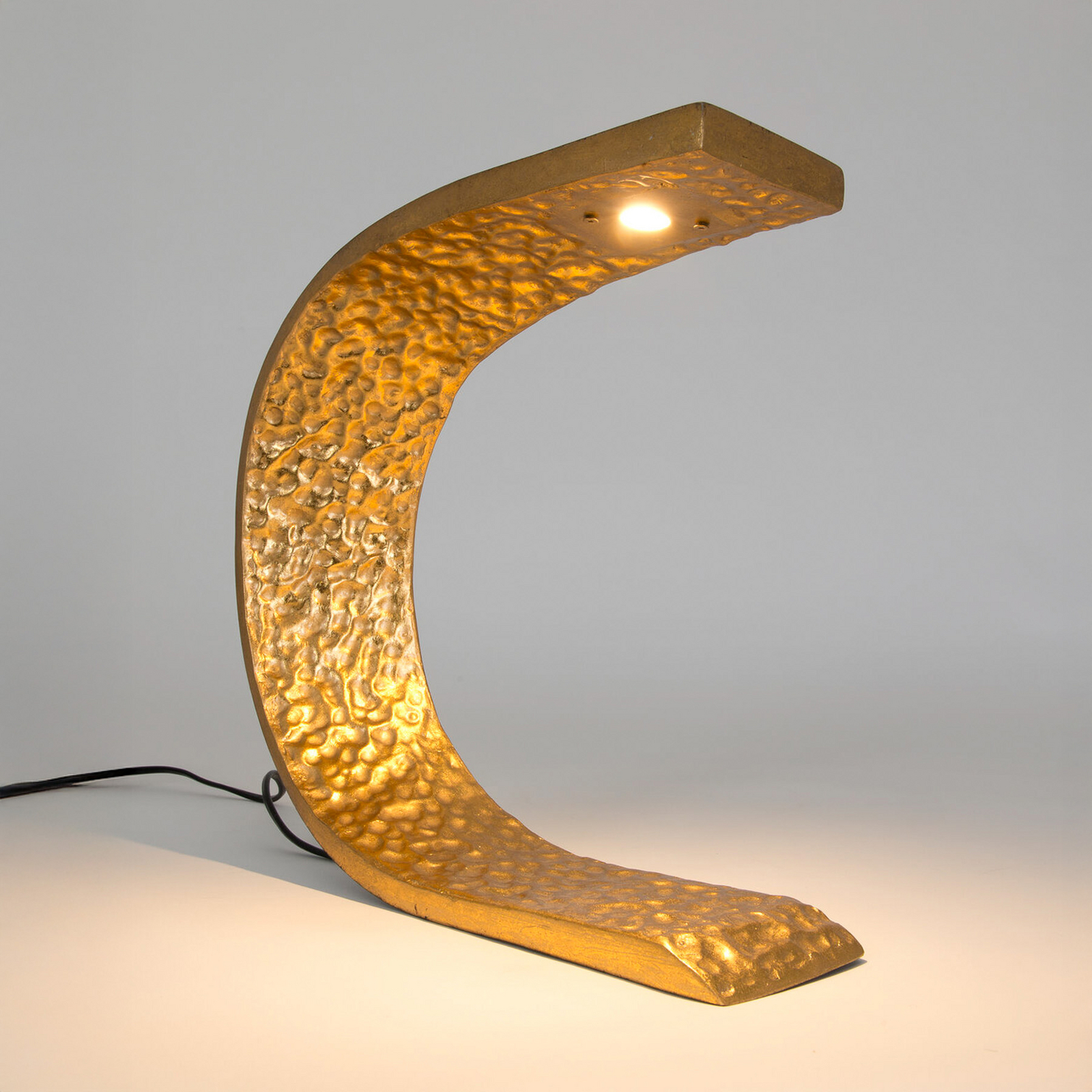 LED-bordlampe AUREONDA, svart/gull, høyde 30 cm, metall