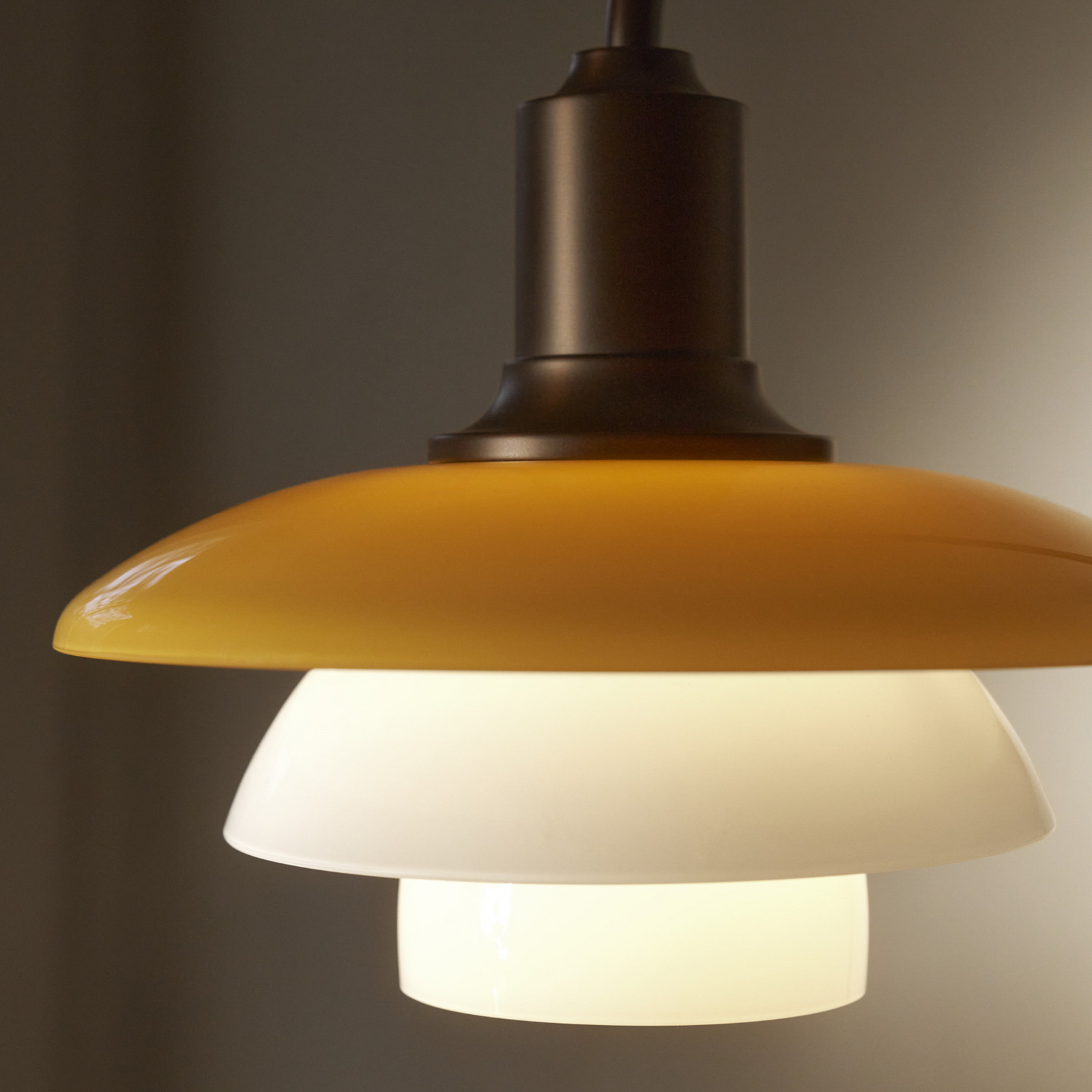 Louis Poulsen PH 2/2 wall lamp, projection 32 cm, amber/white