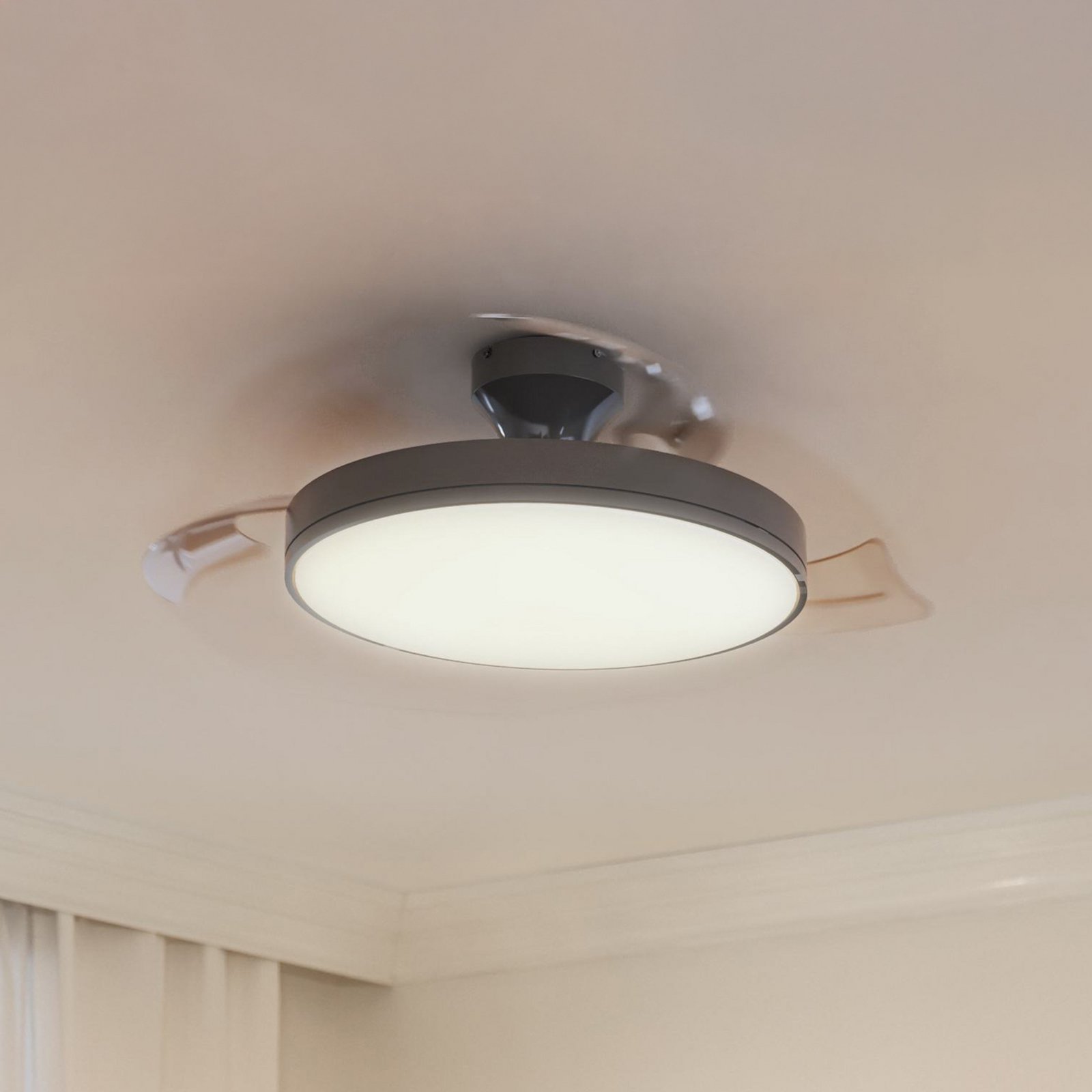 Ventilatore da soffitto LED Philips Atlas, nichelato, silenzioso, CCT