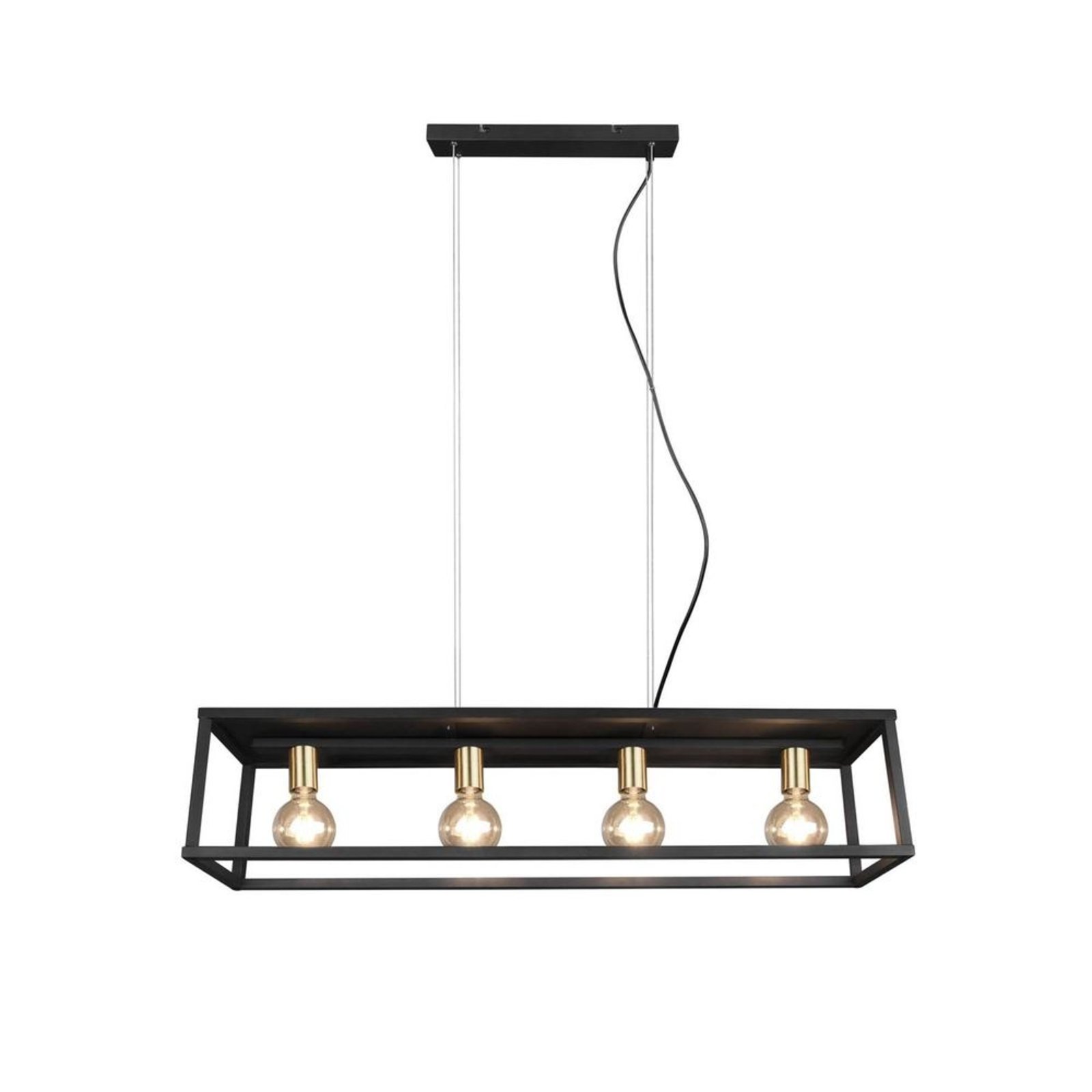 Ubanio 4 Lustră Pendul Black/Brass - Lindby