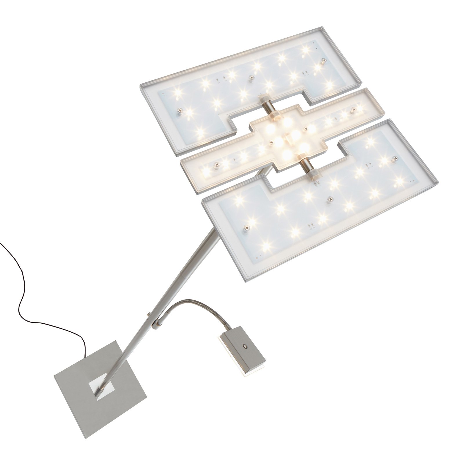 LED uplighter Floor 1328-022, angular, reading arm
