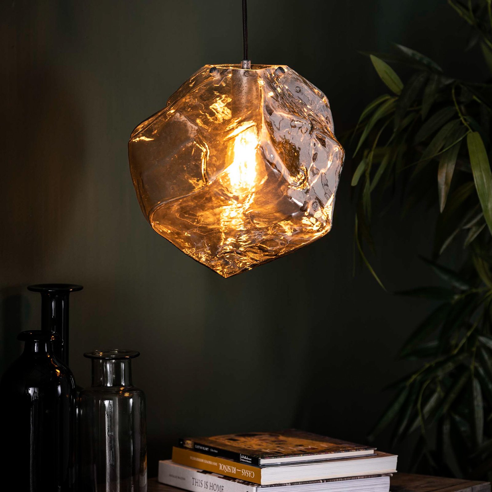 Hanglamp Guldenthal met glazen kap, 1-lamp