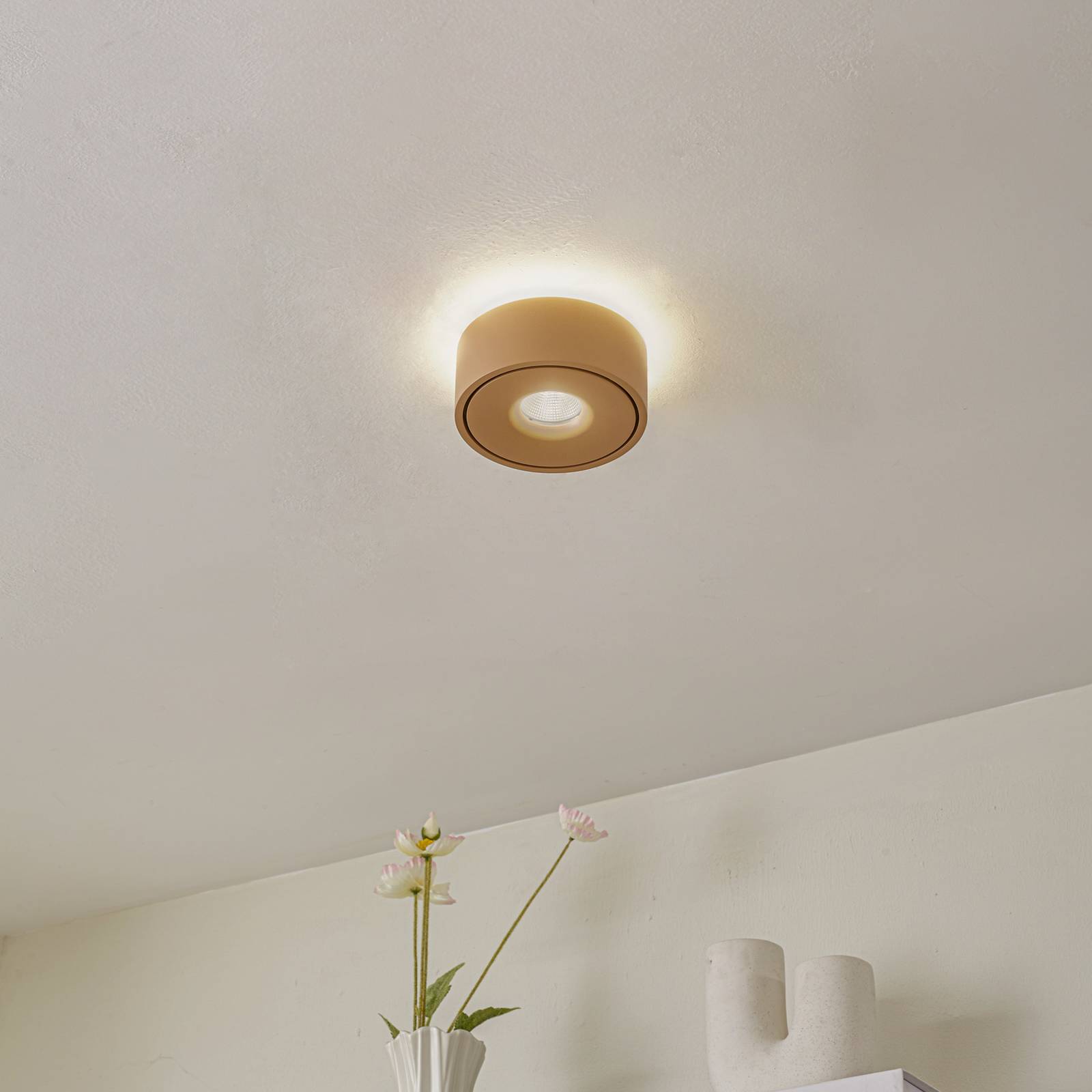 Arcchio LED-Deckenlampe Rotari, braun, up und down günstig online kaufen