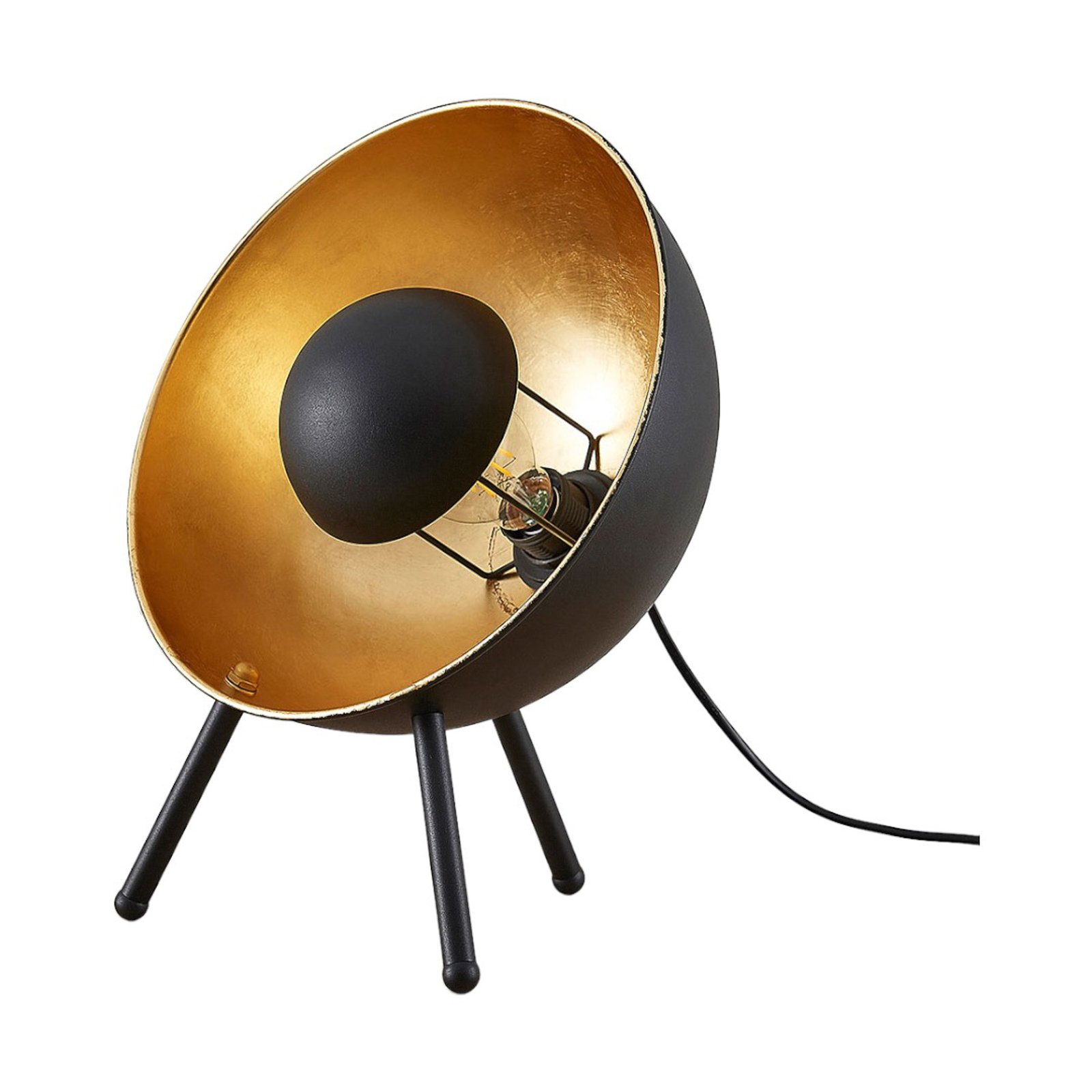 Stolová lampa Muriel trojnožka 38 cm čierna/zlatá