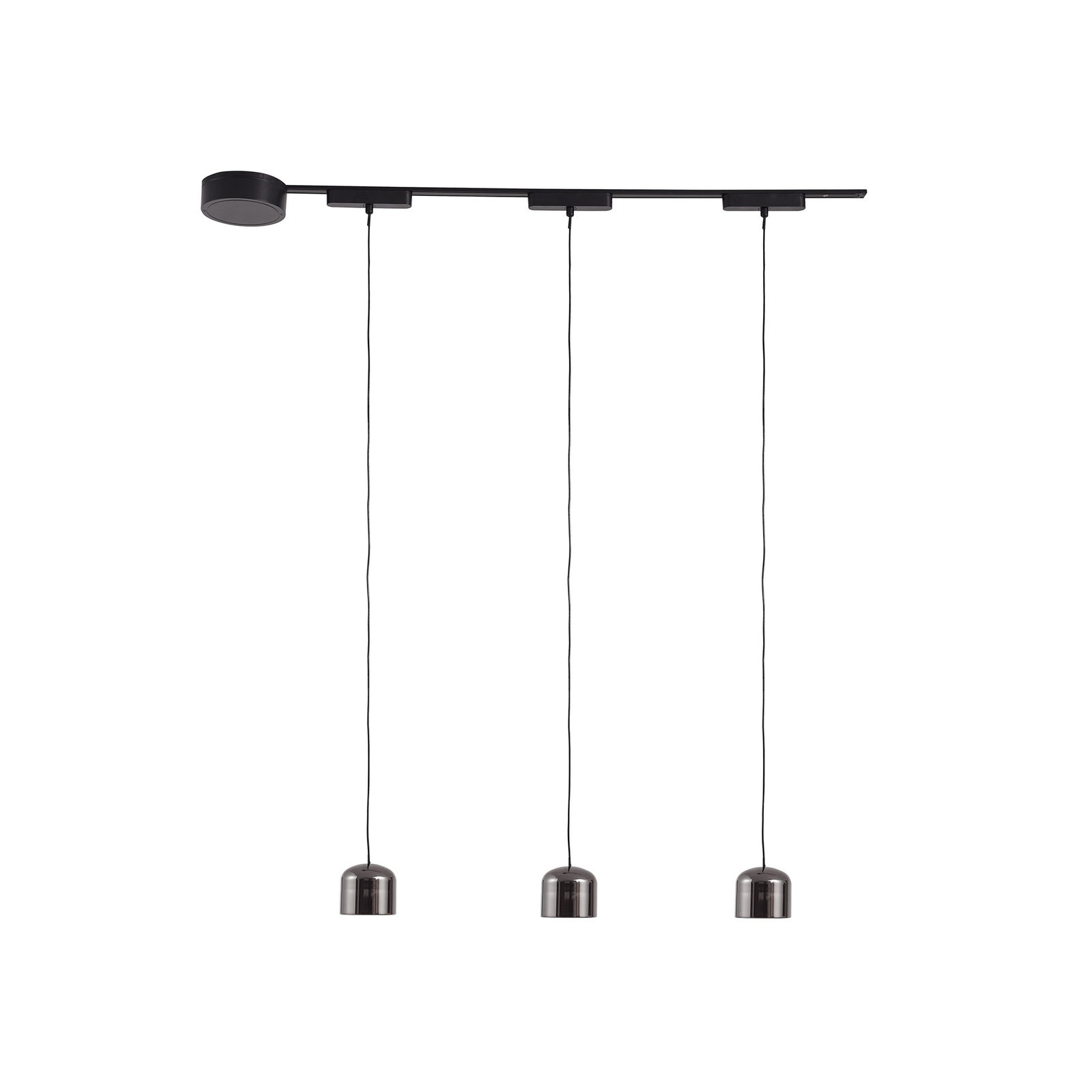 Track lighting system 48V Lumaro, pendant, cylinder, 3-bulb black