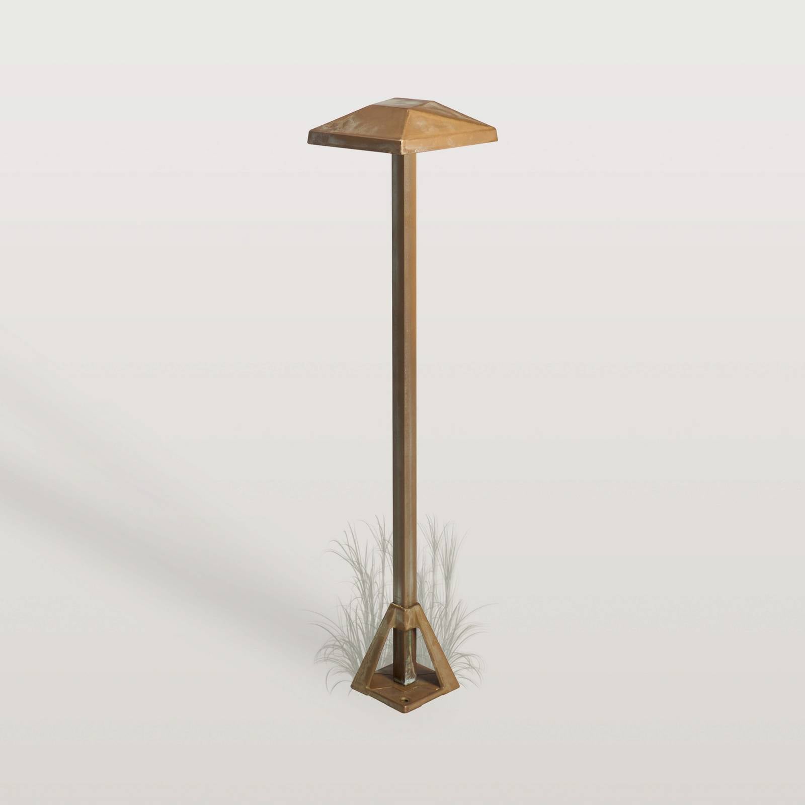 Słupek oświetleniowy LED Aura Edge, wysokość 50 cm, mosiądz postarzany