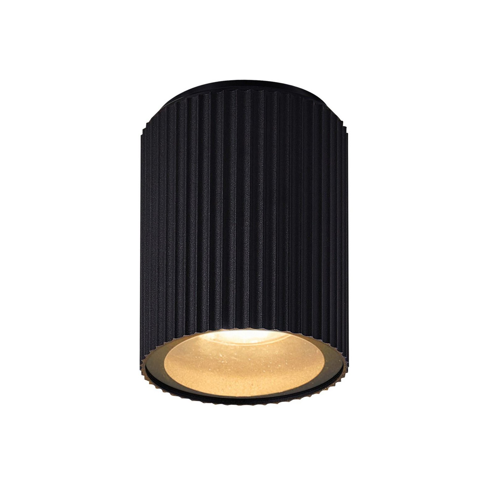 Kyklop Ripple ceiling light, black, aluminium, GU10