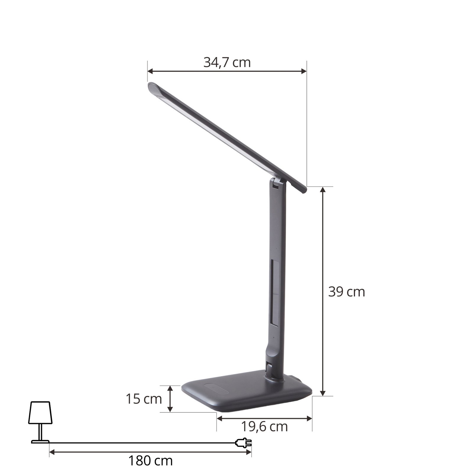 Lindby Cerula LED-Schreibtischlampe m. Dimmer