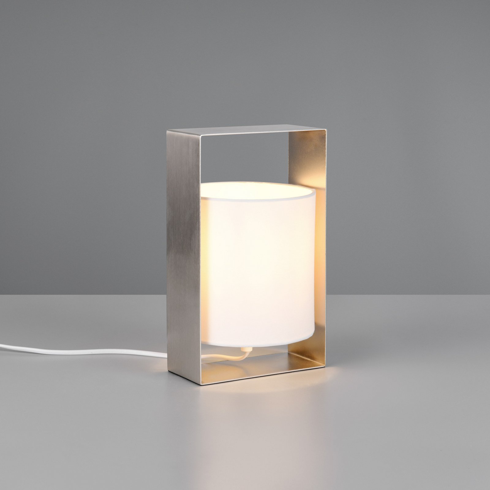 Pail table lamp, matt nickel, metal, height 27 cm