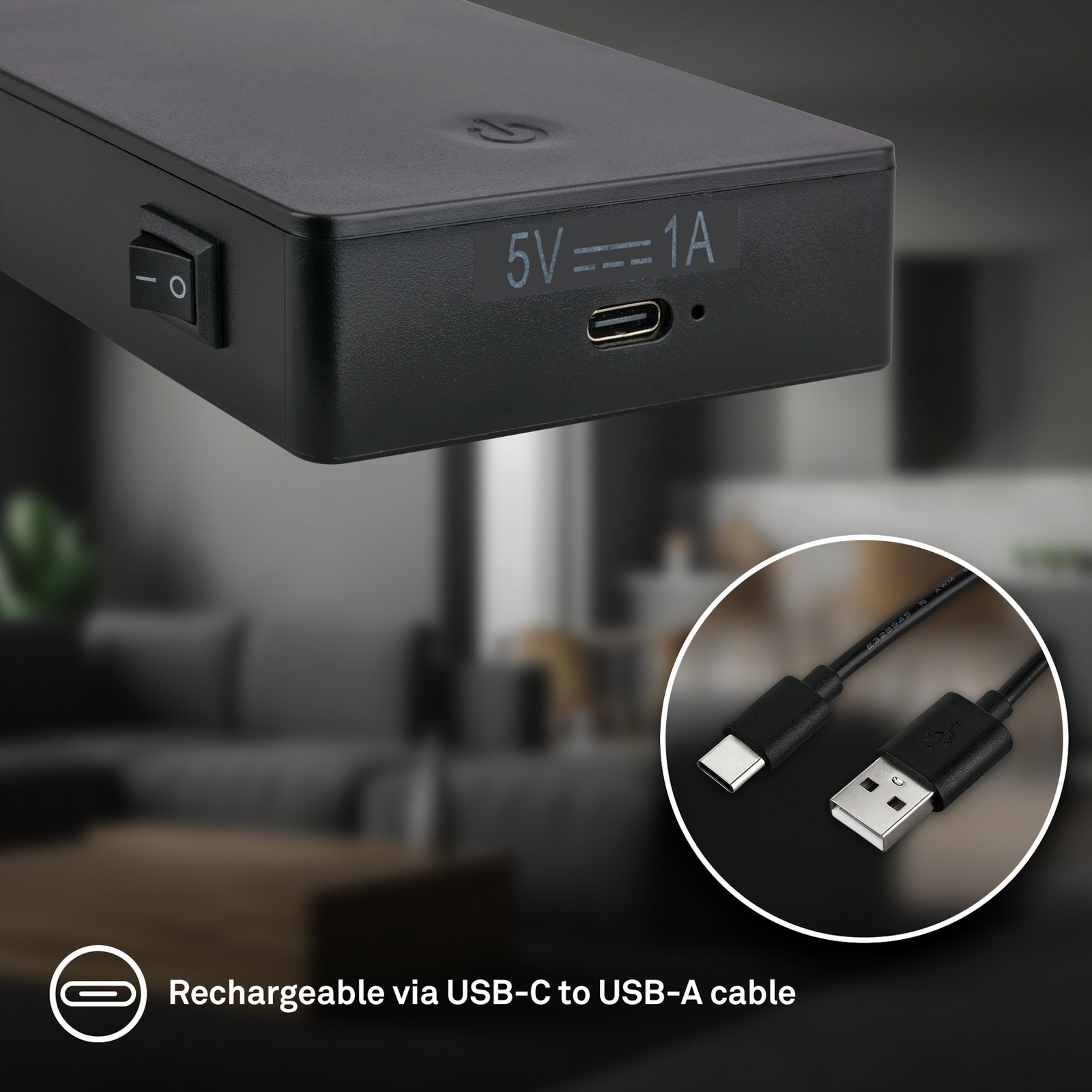LED-läslampa med batteri Brilo unplugged Smooth, svart, med dimmer LED-läslampa med batteri Brilo unplugged Smooth, svart, med dimmer