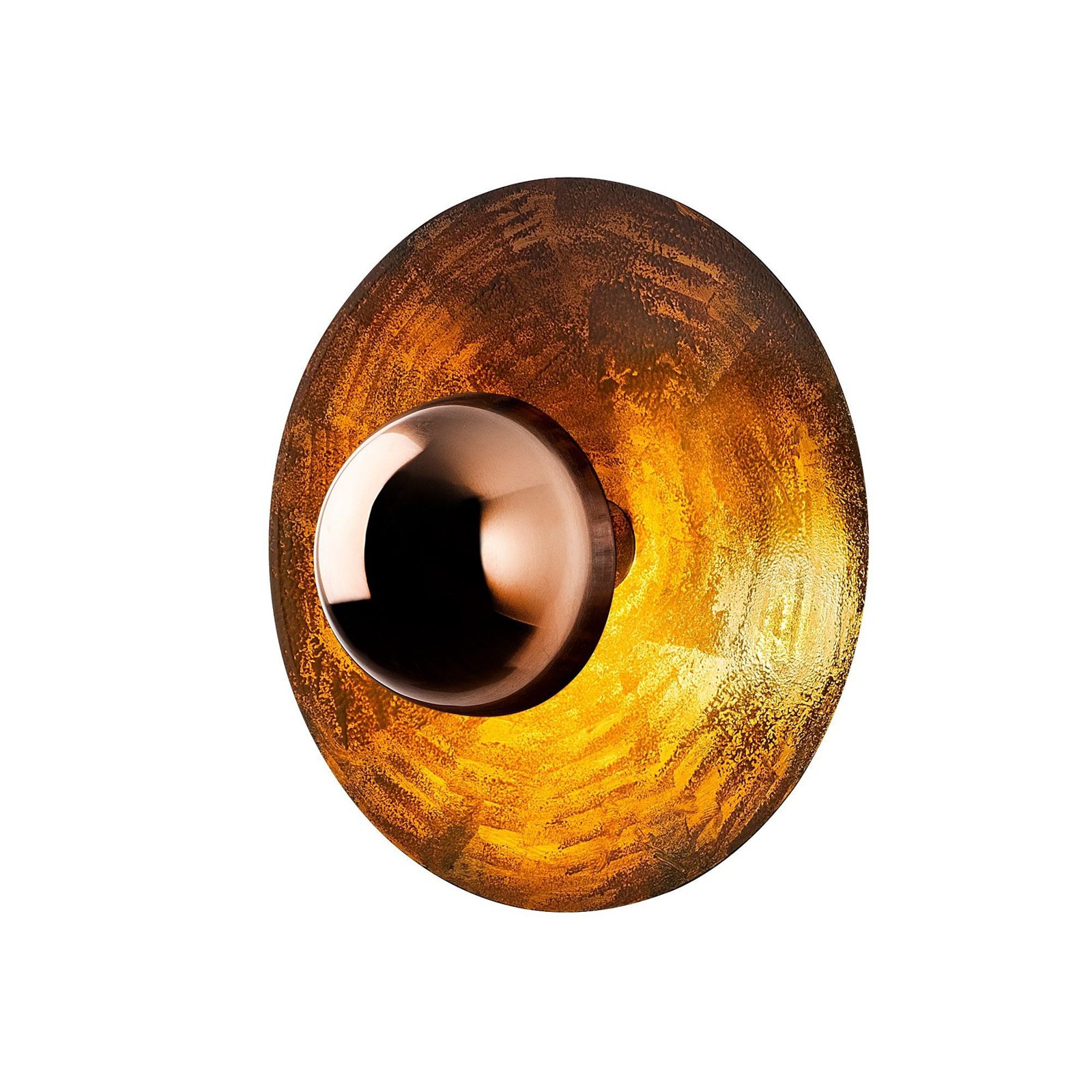 Wall light Kurt 13351, copper-coloured, metal, Ø 38 cm