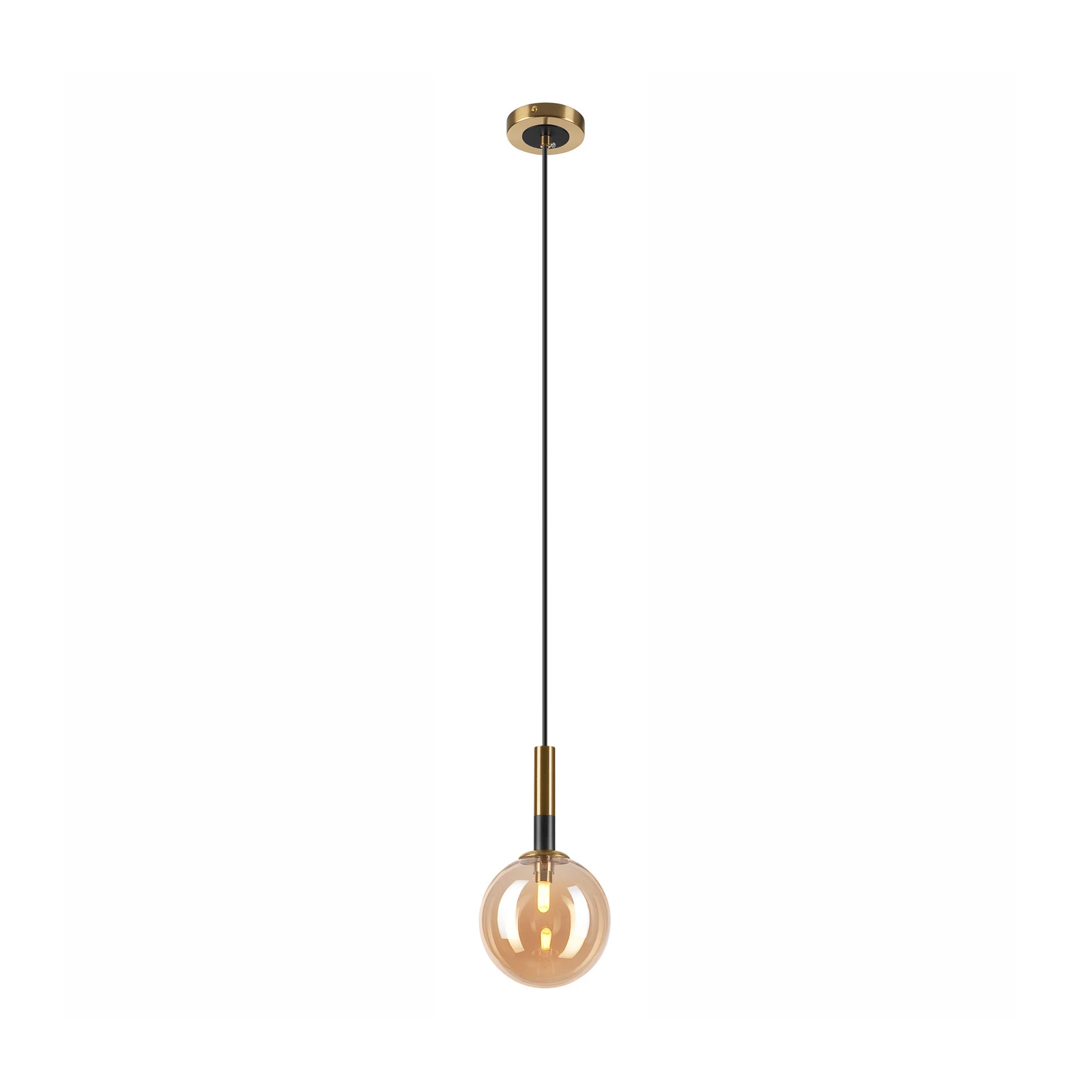Hängeleuchte Natalia, 1-flammig, Glas, gold