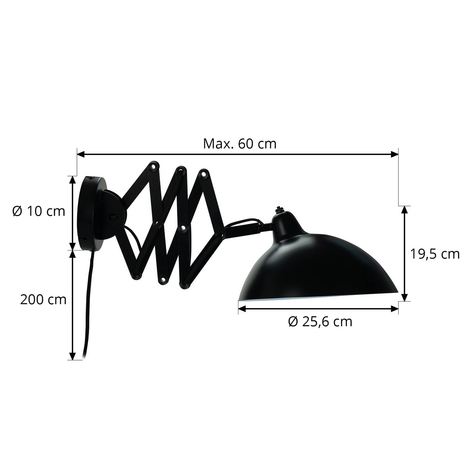 Lampa ścienna Dyberg Larsen Futura z ramieniem nożycowym