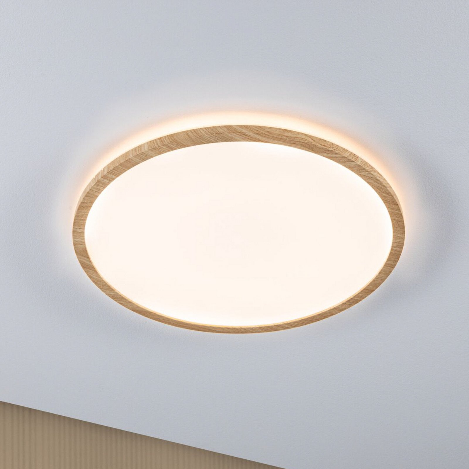 Atria Shine LED Plafonieră Ø42 IP44 3000K Wood - Paulmann - Baie - Modern - Plastic