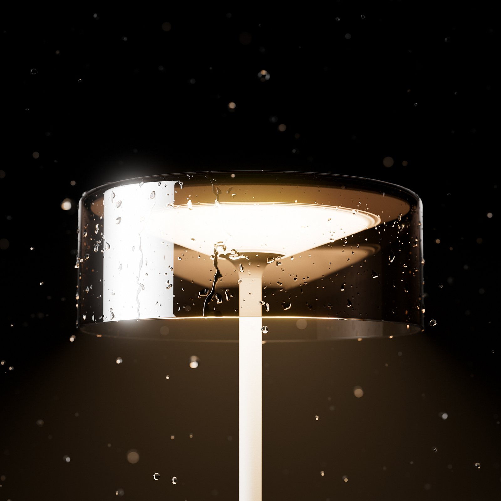 Namizna svetilka Numotion LED za polnjenje, IP54, snežno bela