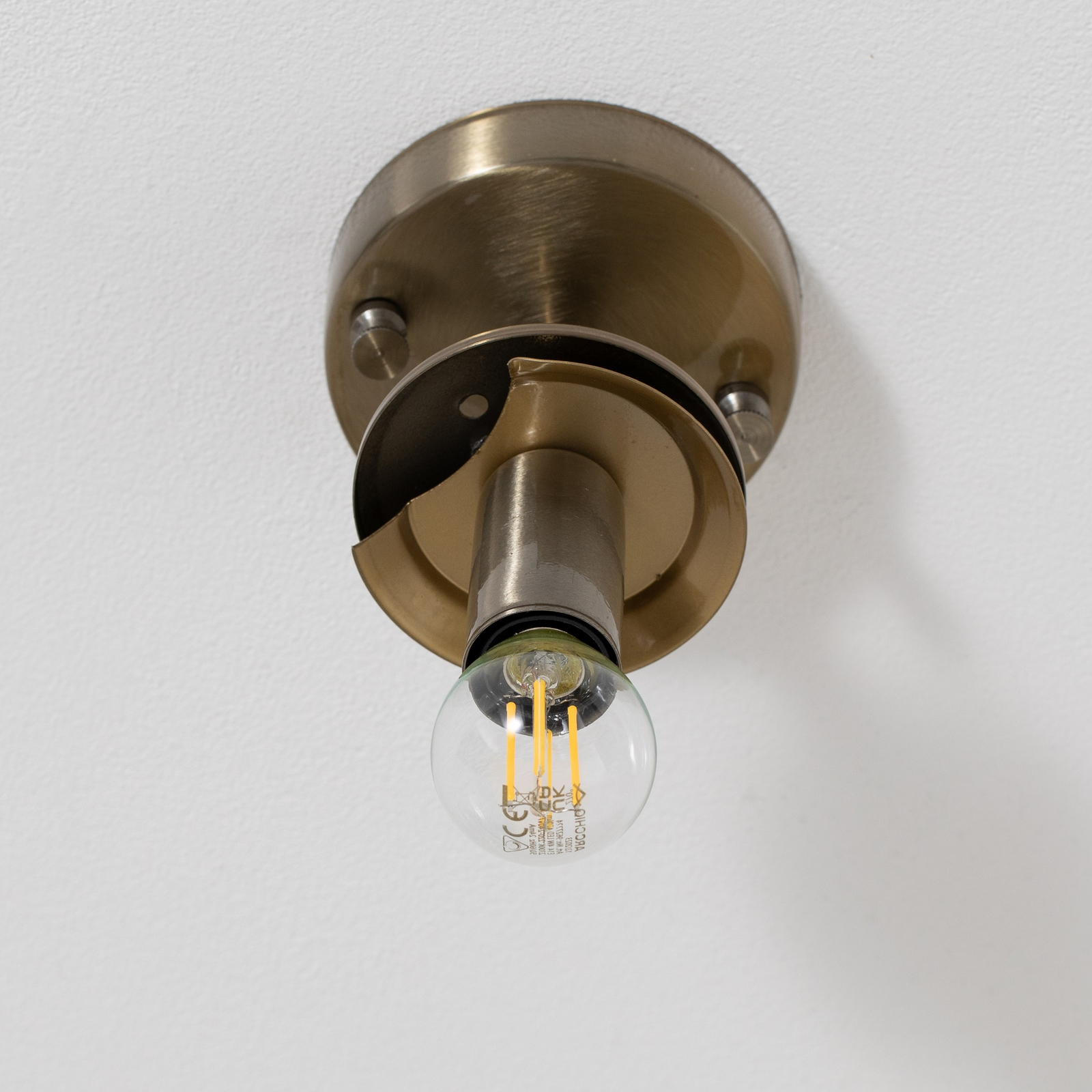 Atmaca 10215 ceiling lamp, antique gold, clear glass, Ø 15 cm