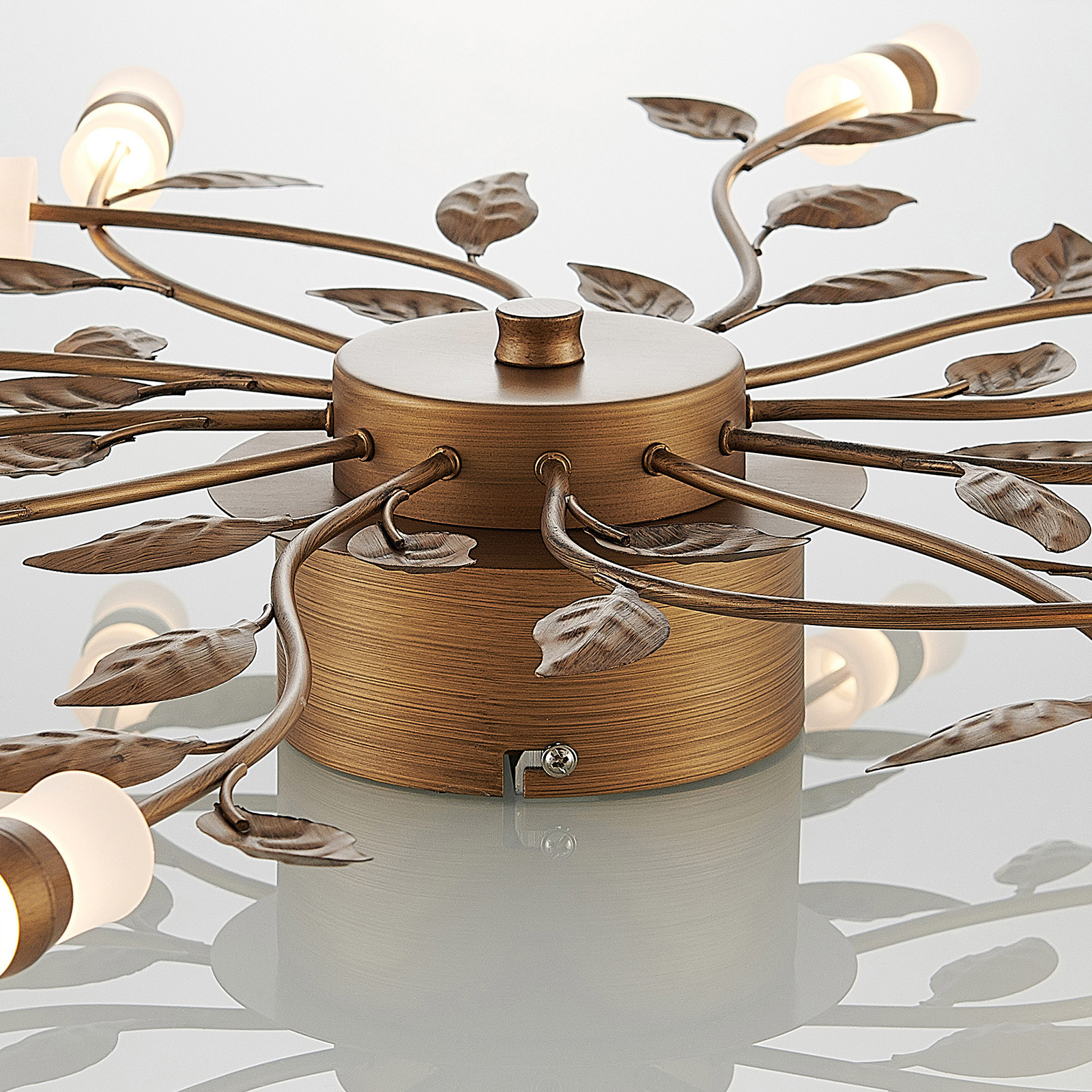 Lindby Bentas plafonnier LED en métal, bronze
