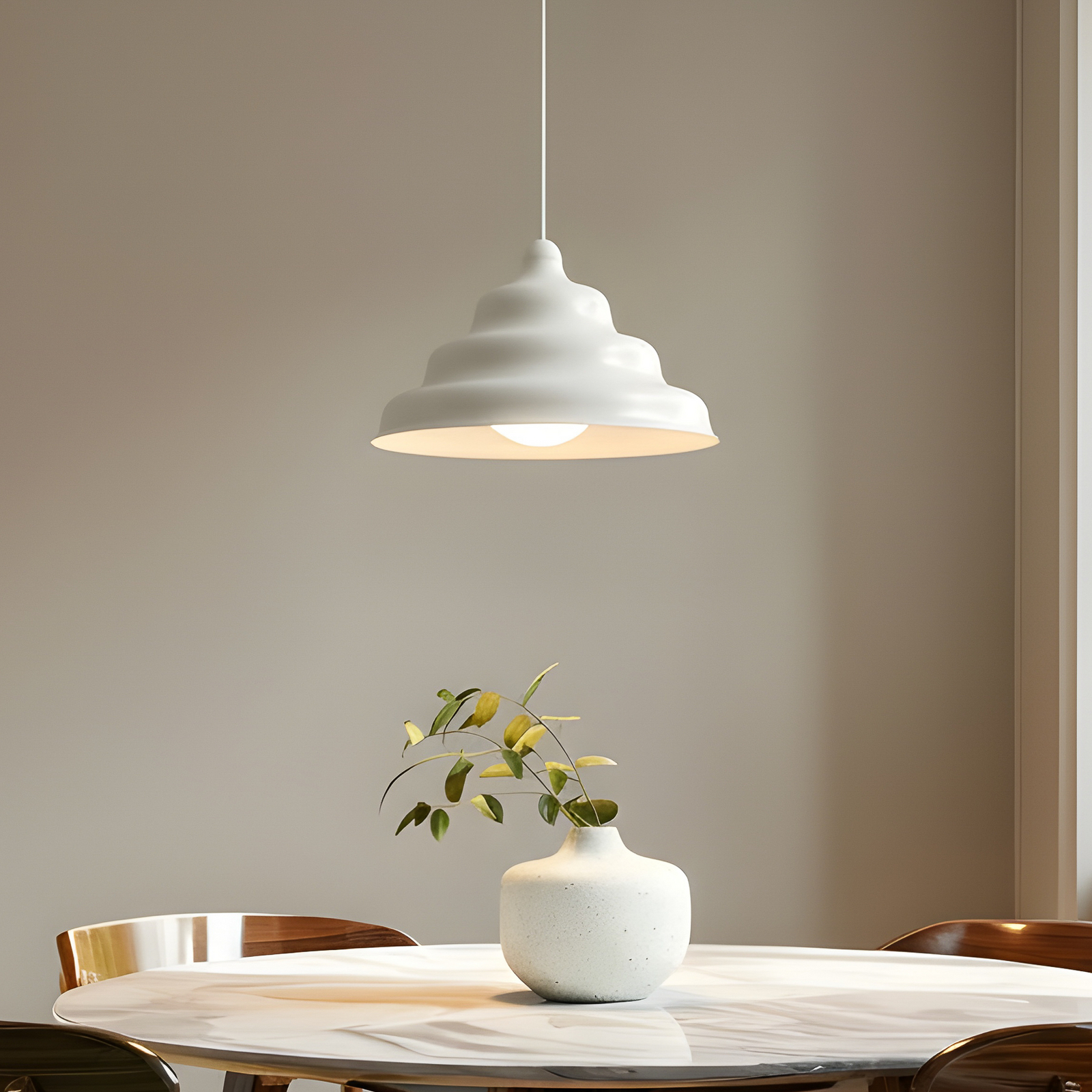 Hängeleuchte Fala, weiß, Ø 23 cm, Glas