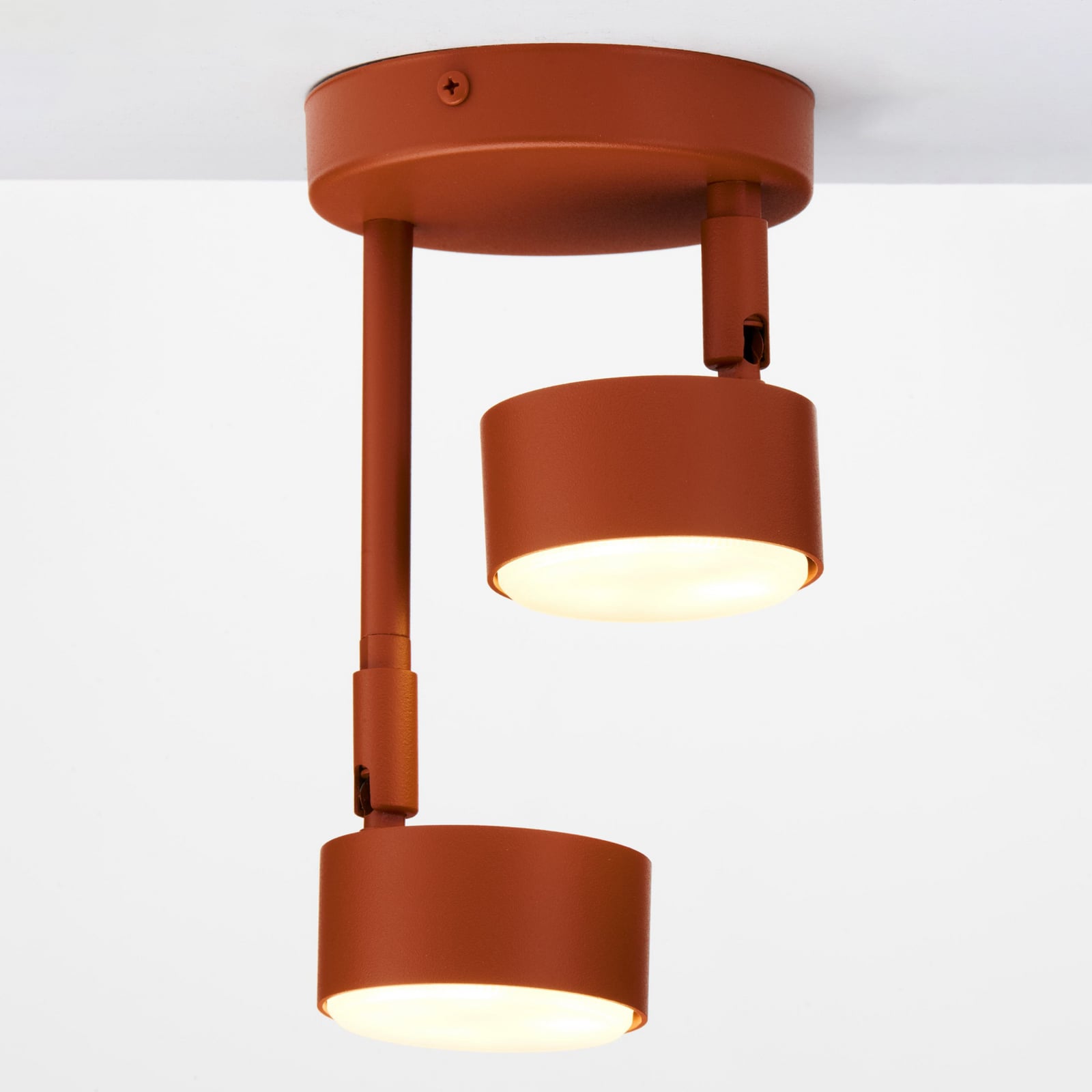 Spot pour plafond Nemo, à 2 lampes, rouge, orientable, métal, GX53 Spot pour plafond Nemo, à 2 lampes, rouge, orientable, métal, GX53