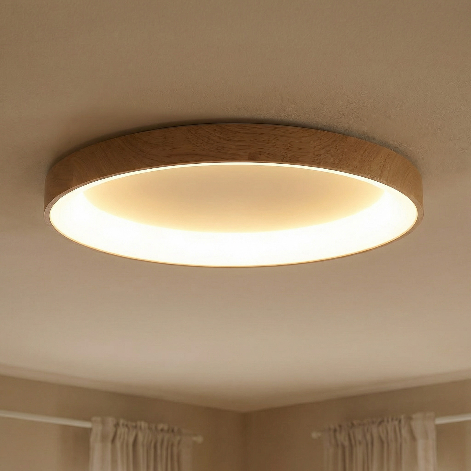Mantra Iluminación LED stropna svjetiljka Niseko II CCT daljinski upravljač Ø65cm u boji - Dnevni boravak/blagovaonica - Moderan - drvo - Aluminij