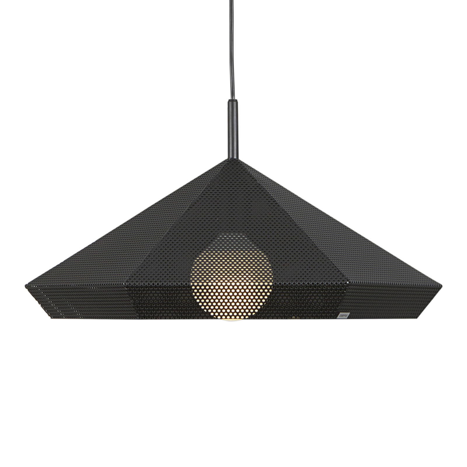 Gibas Black hanging lamp Priamo perforated pattern, 48cm, for Living / Dining Room, sheet steel, E27, 60 W, energy efficiency: A++, H: 19 cm