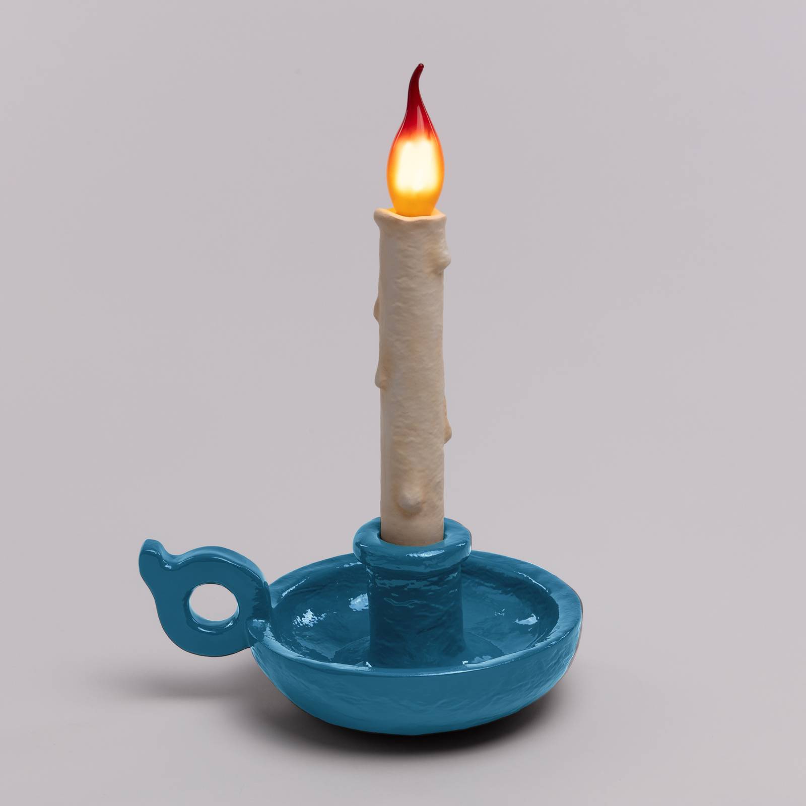 LED dekor asztali lámpa Grimm Bugia gyertya kék