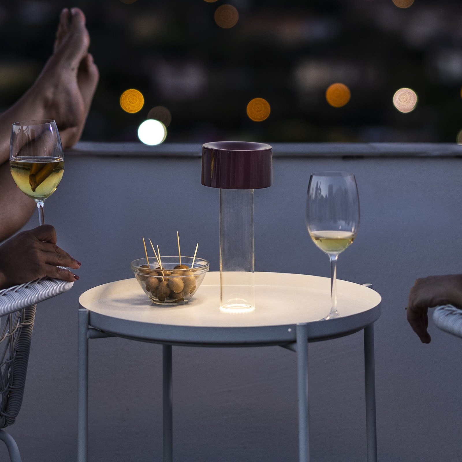 Foscarini LED lampă de masă reîncărcabilă Fleur verde salvie - Camera de zi / sufragerie - modern - verde clar - Sticlă
