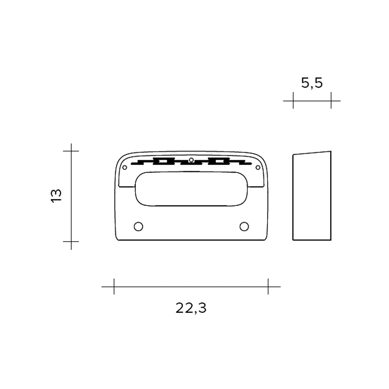 Aplique de parede LED Aki, cor de cobre, alumínio, 23 cm, 3.000 K