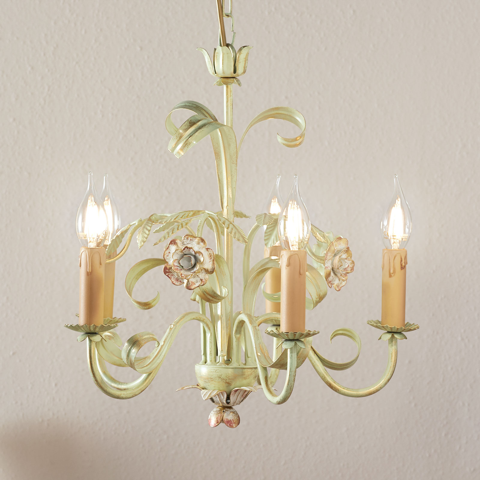 Lámpara de araña Tulipe, estilo florentino 5 luces