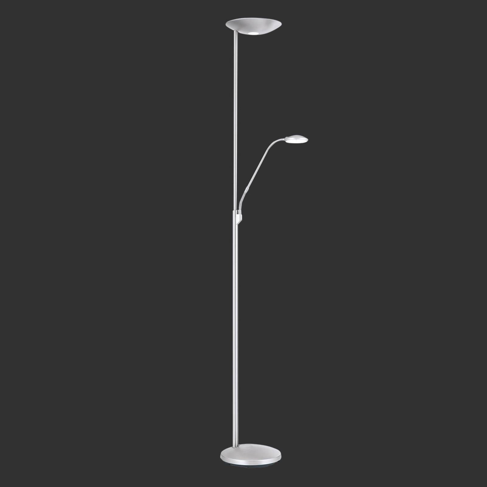 Orion Lampadaire à éclairage indirect Cobra avec liseuse nickel