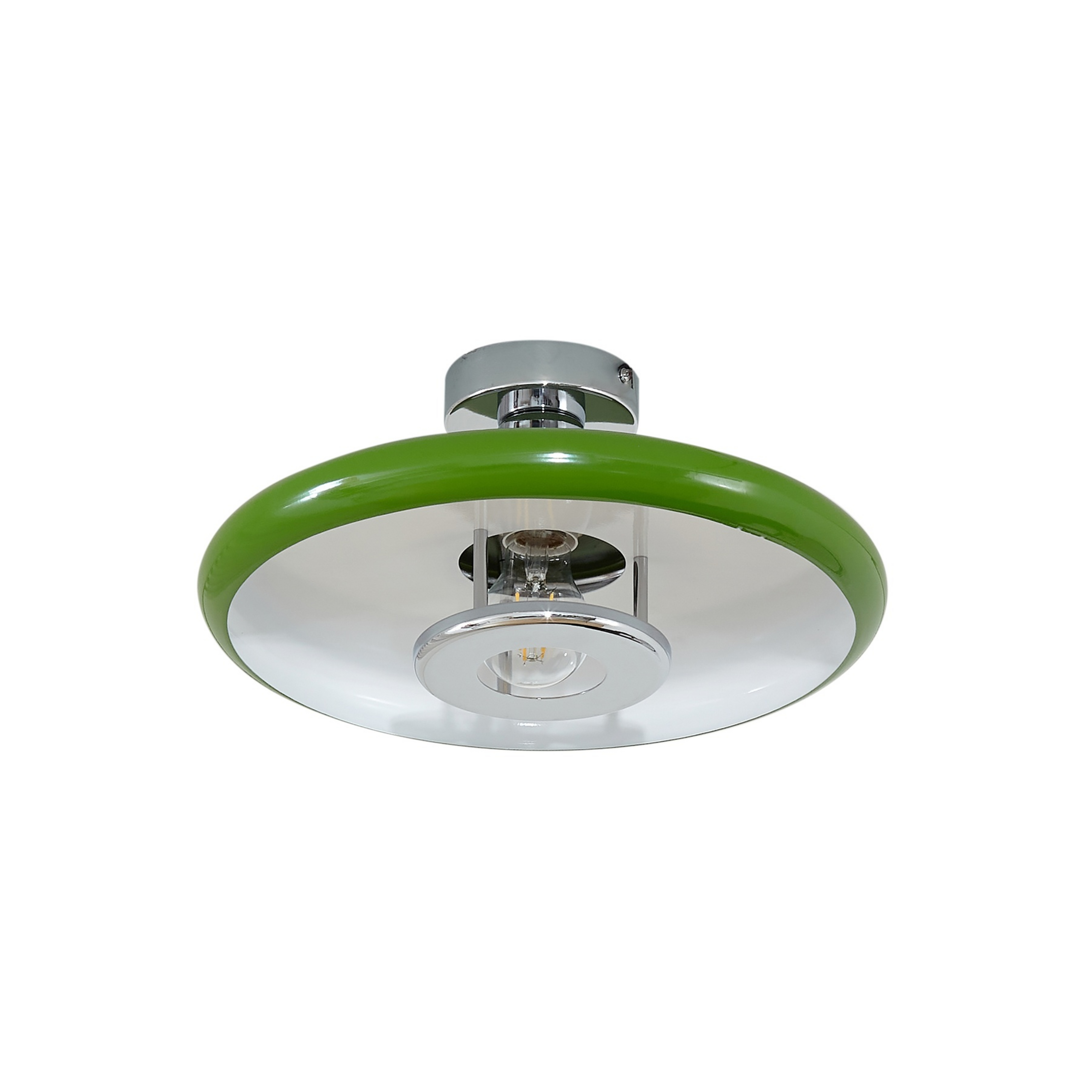 Branford Deckenlampe, Retro, Ø 35 cm, grün, Metall - Lindby