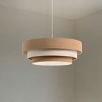 Triniti pendant light, beige/cream, Ø 60 cm, textile