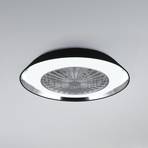 Stropní ventilátor Varberg LED, tichý, Ø 55 cm, CCT, černý