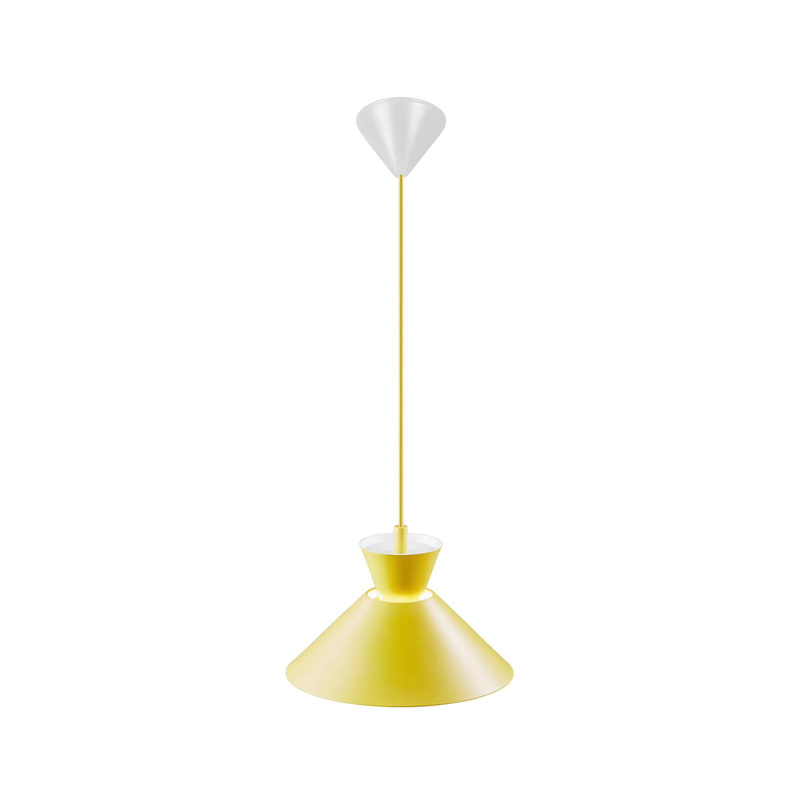 Tárcsás függőlámpa fém ernyővel, sárga, Ø 25 cm