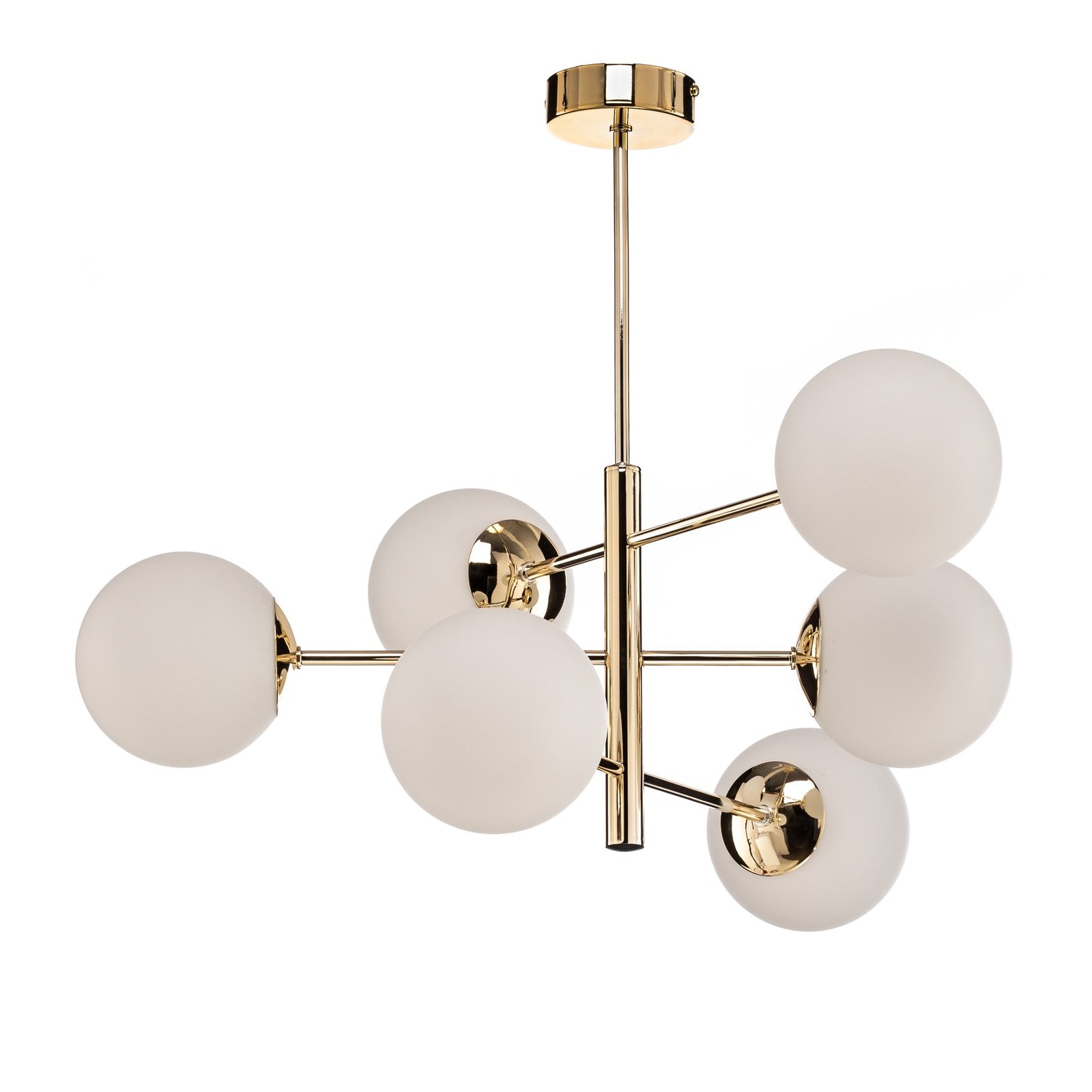 Aurora ceiling lamp, six-bulb, gold