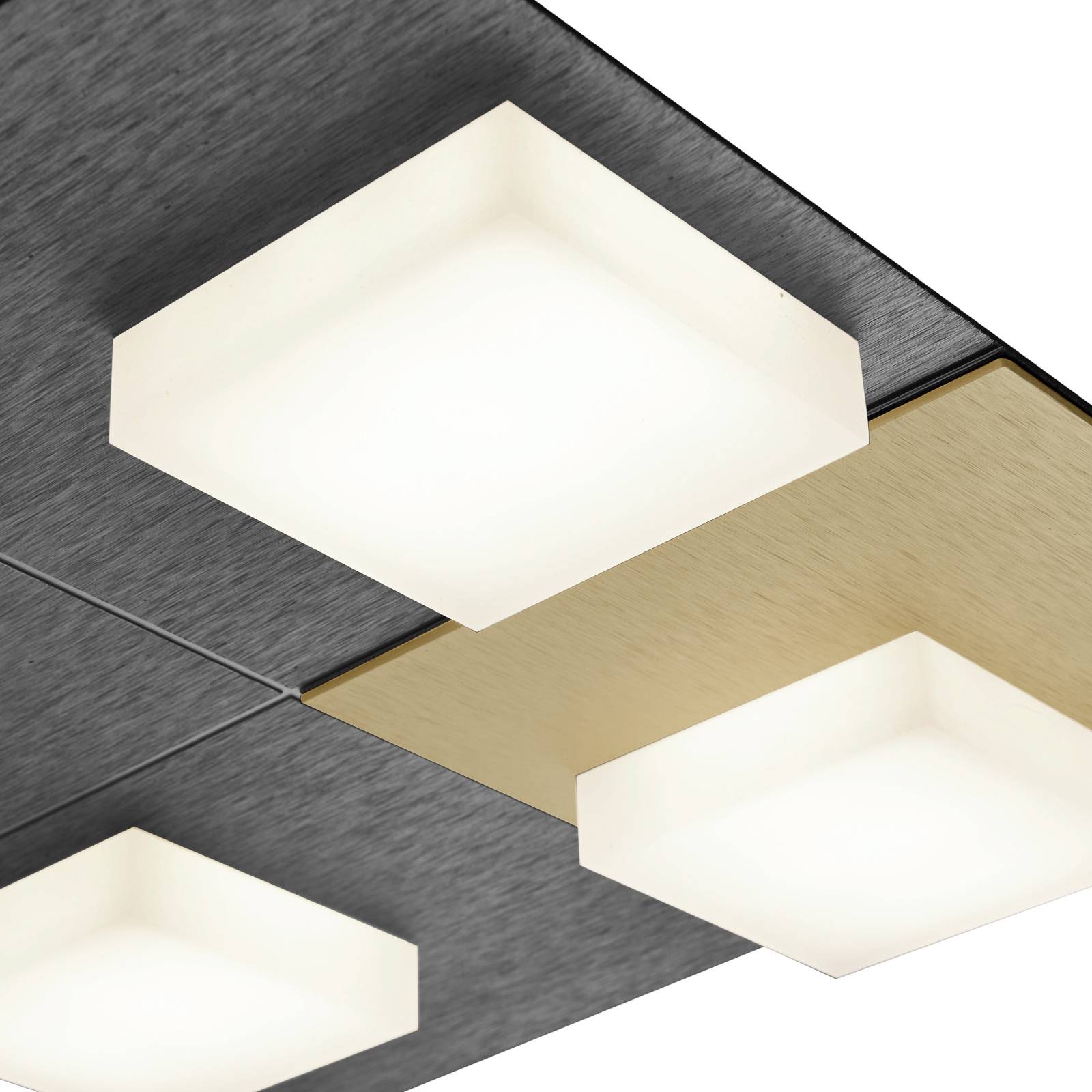 BANKAMP Cube ceiling light 32W 28x28cm, anthracite, for Living / Dining Room, metal, acrylic, 32 W, energy efficiency: A+, L: 28 cm, W: 28 cm, H: 5.5 cm